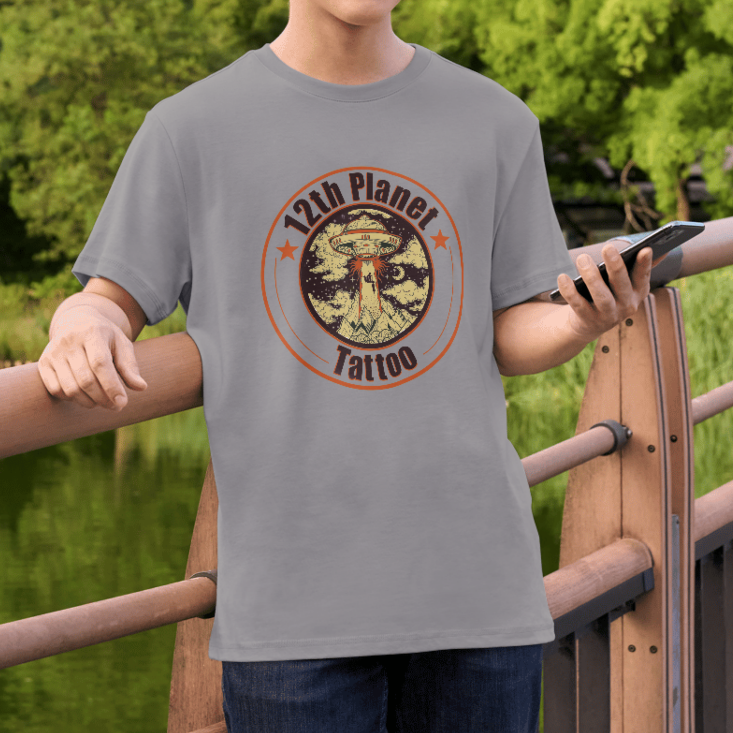 12Th Planet Tattoo Tshirt - Orange Logo