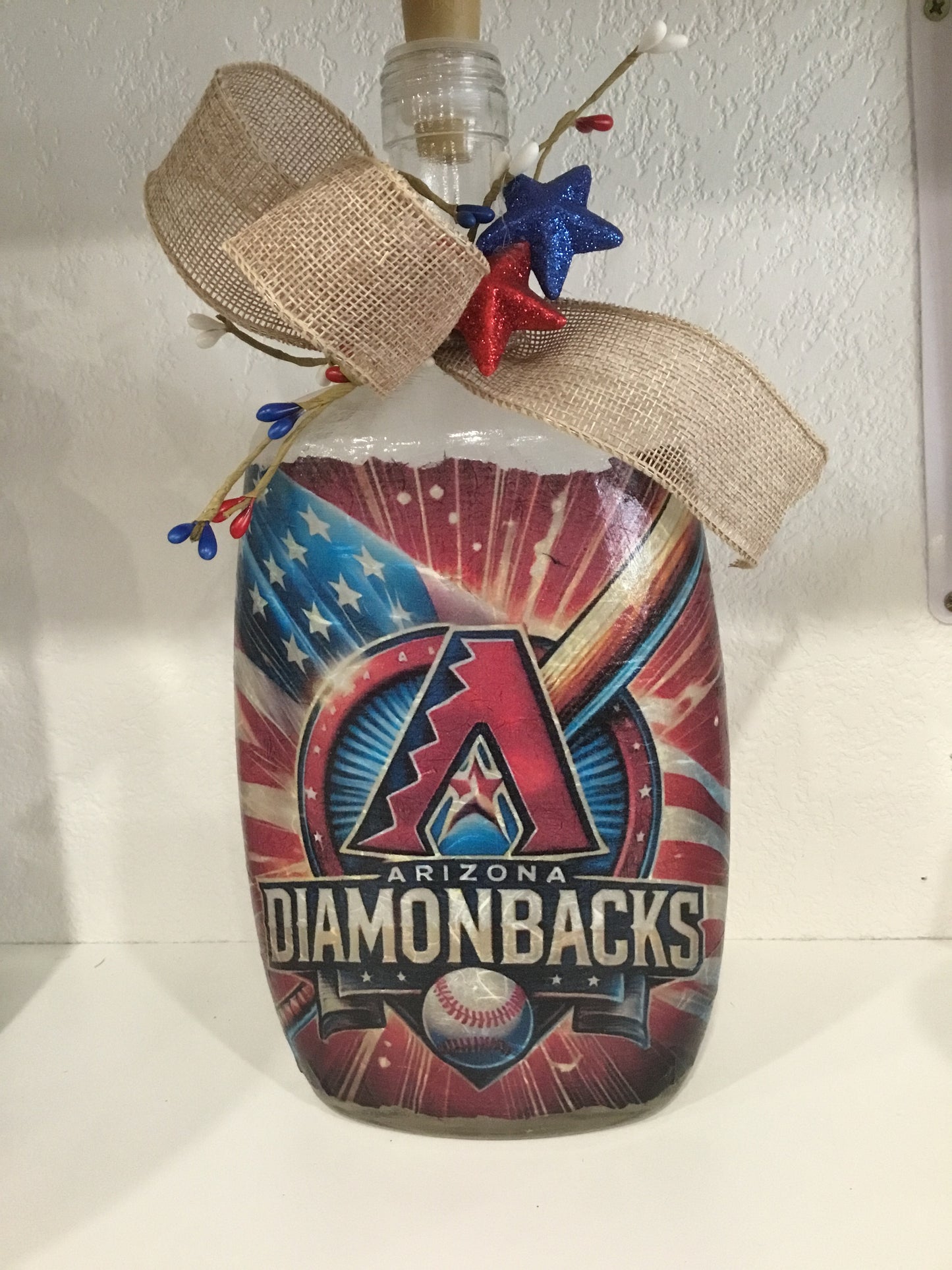 Lighted Bottle Decor- AZ Diamdbacks
