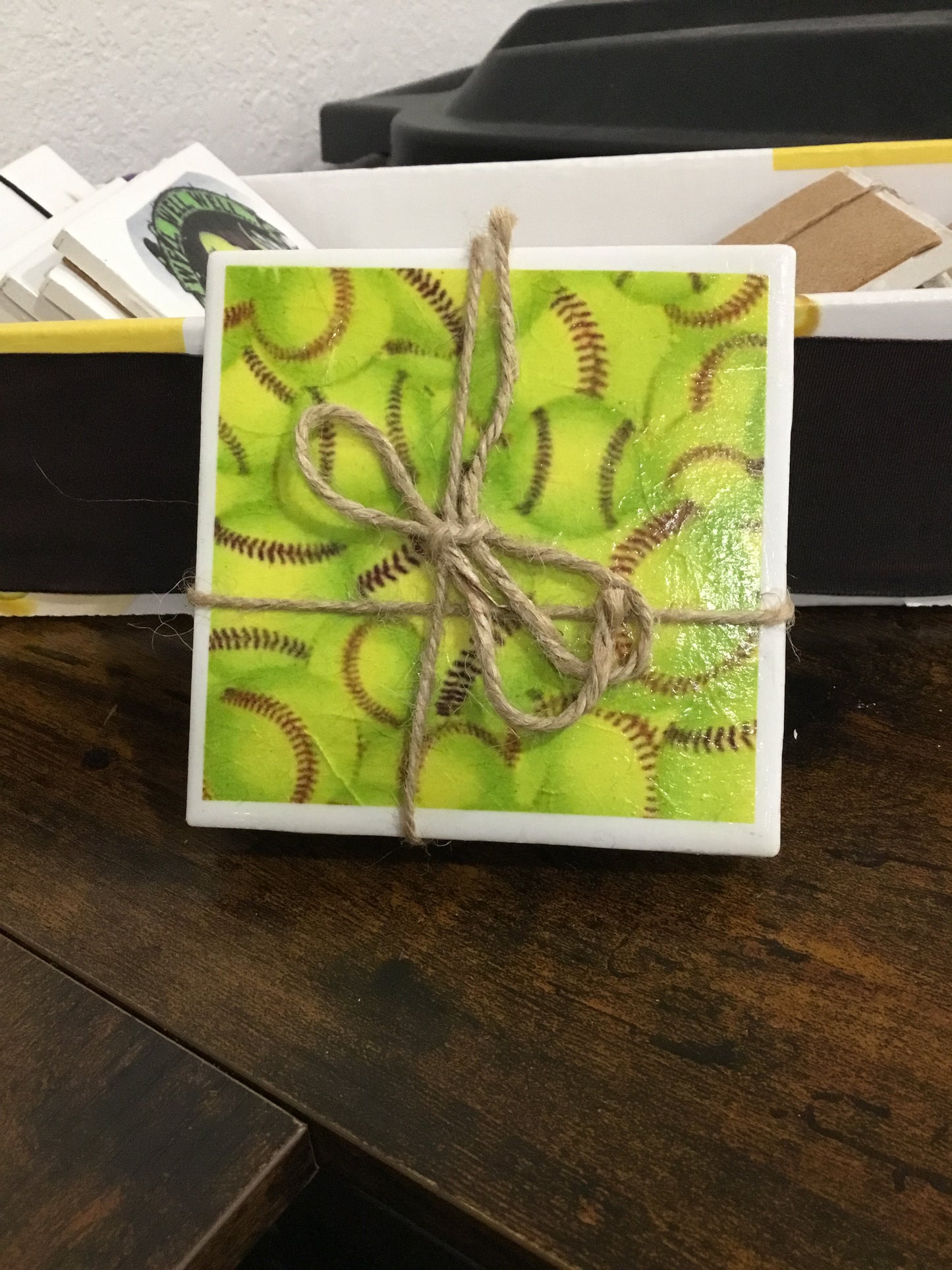 Ceramic Coasters- Softball