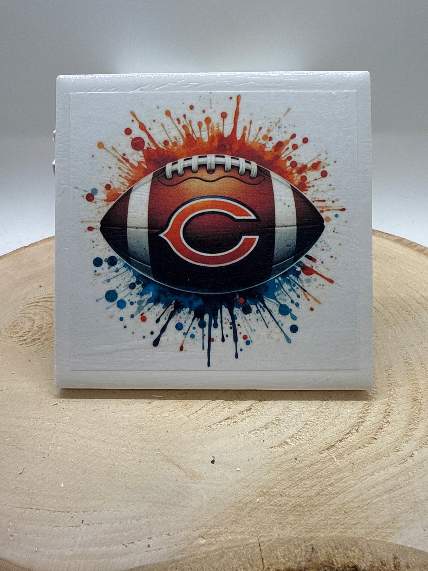 Football Coaster White Ceramic