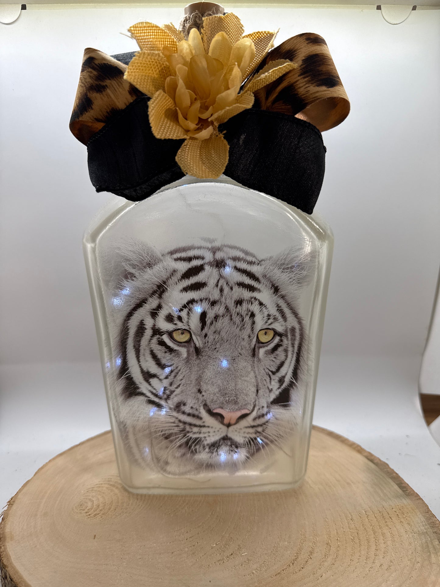 Lighted Tiger Bottle Decor