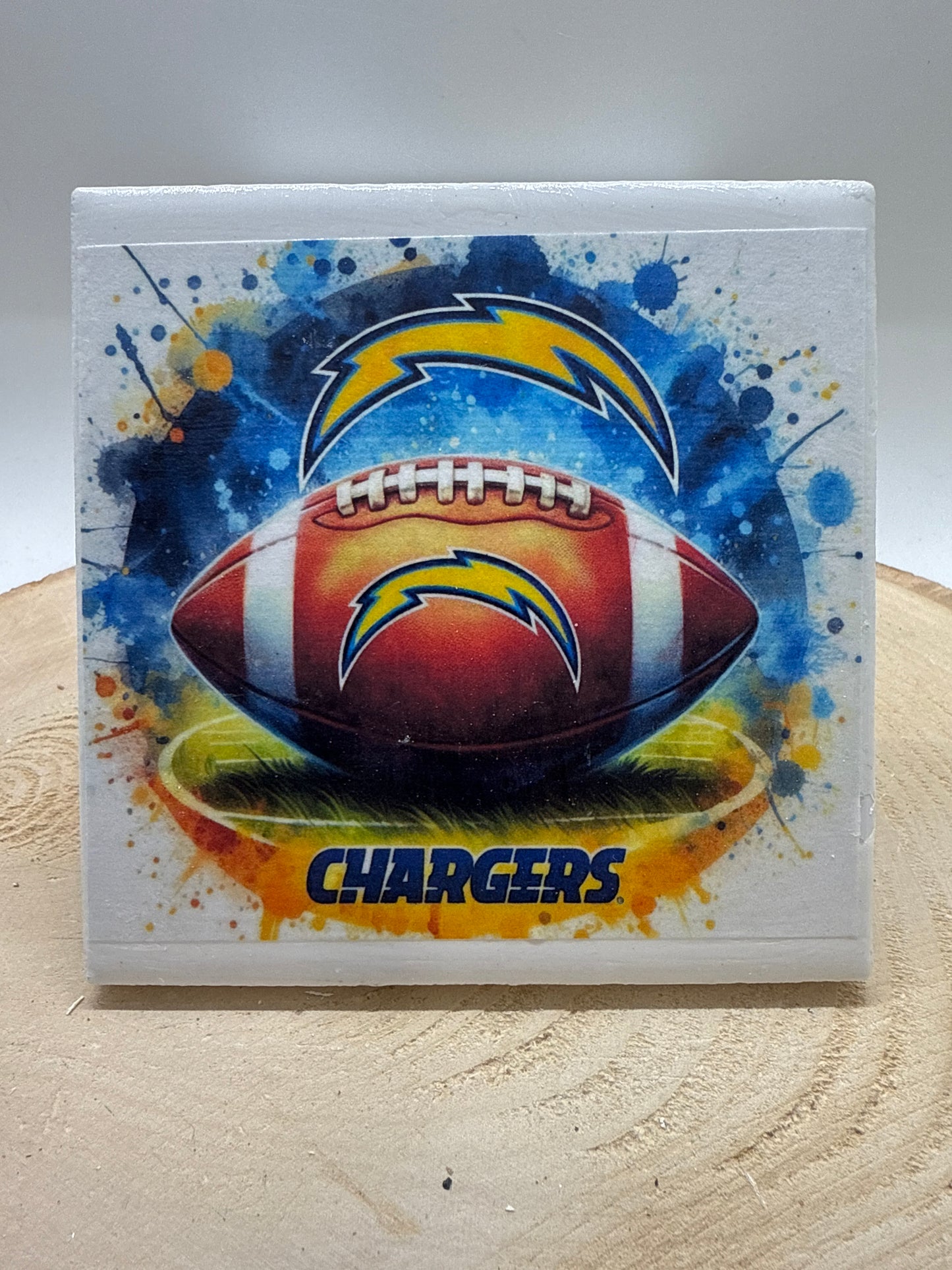 Football Coaster White Ceramic