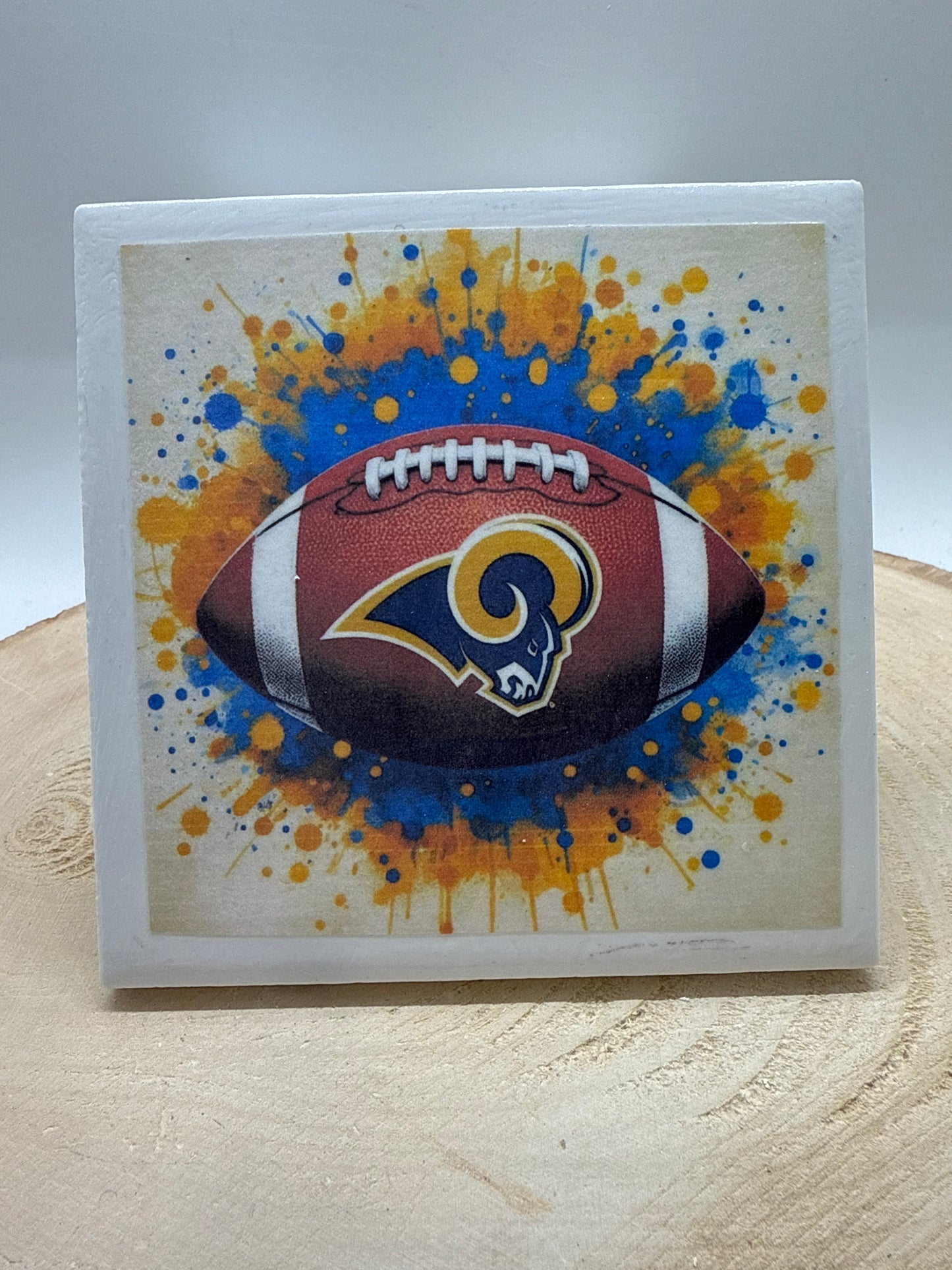 Football Coaster White Ceramic