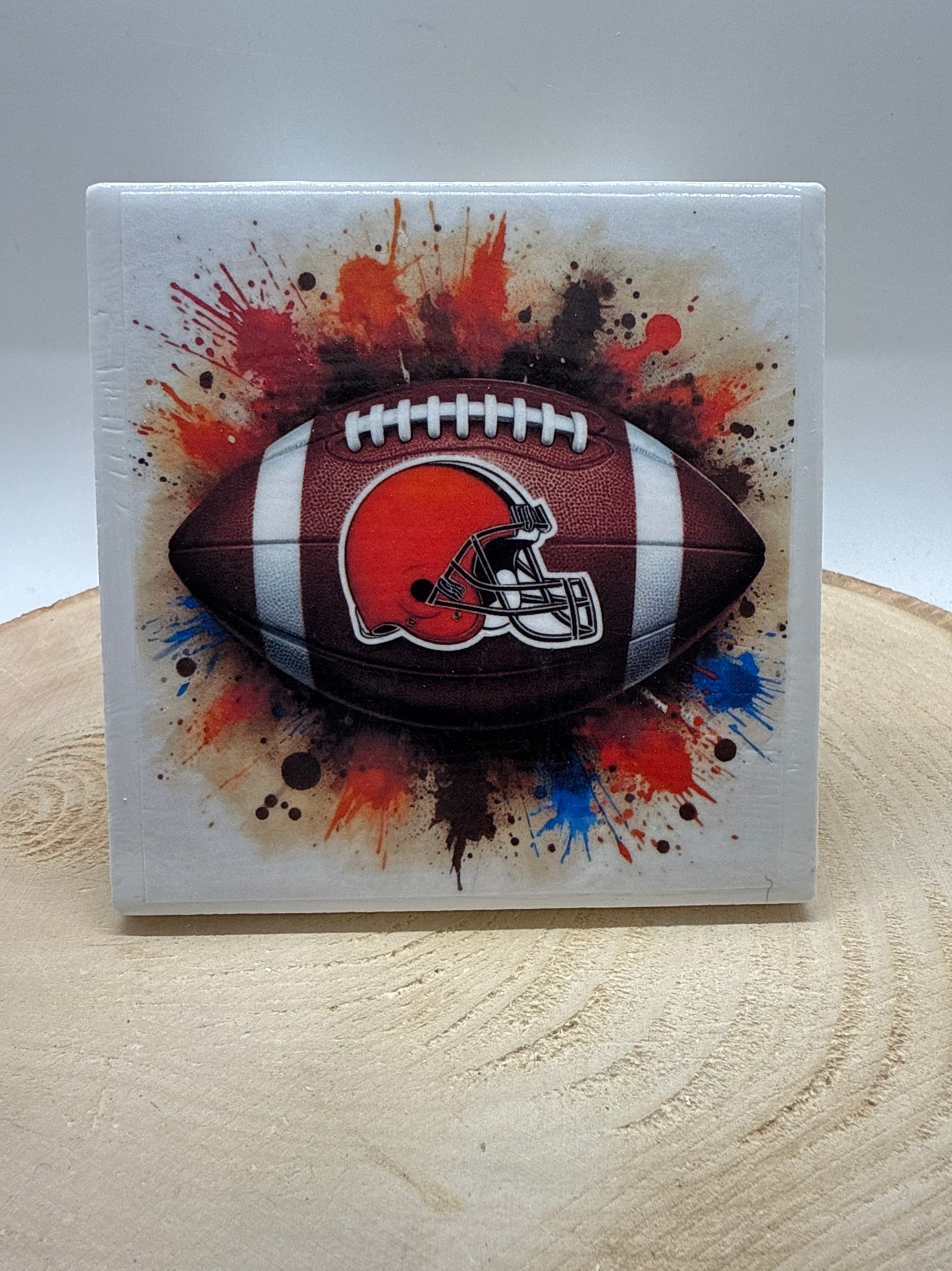 Football Coaster White Ceramic