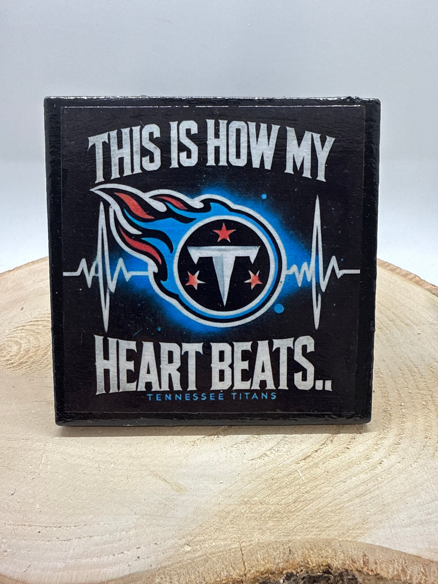 Football Coasters Heartbeat Black Ceramic