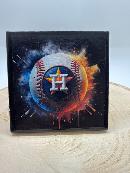 Baseball Coaster Black Ceramic