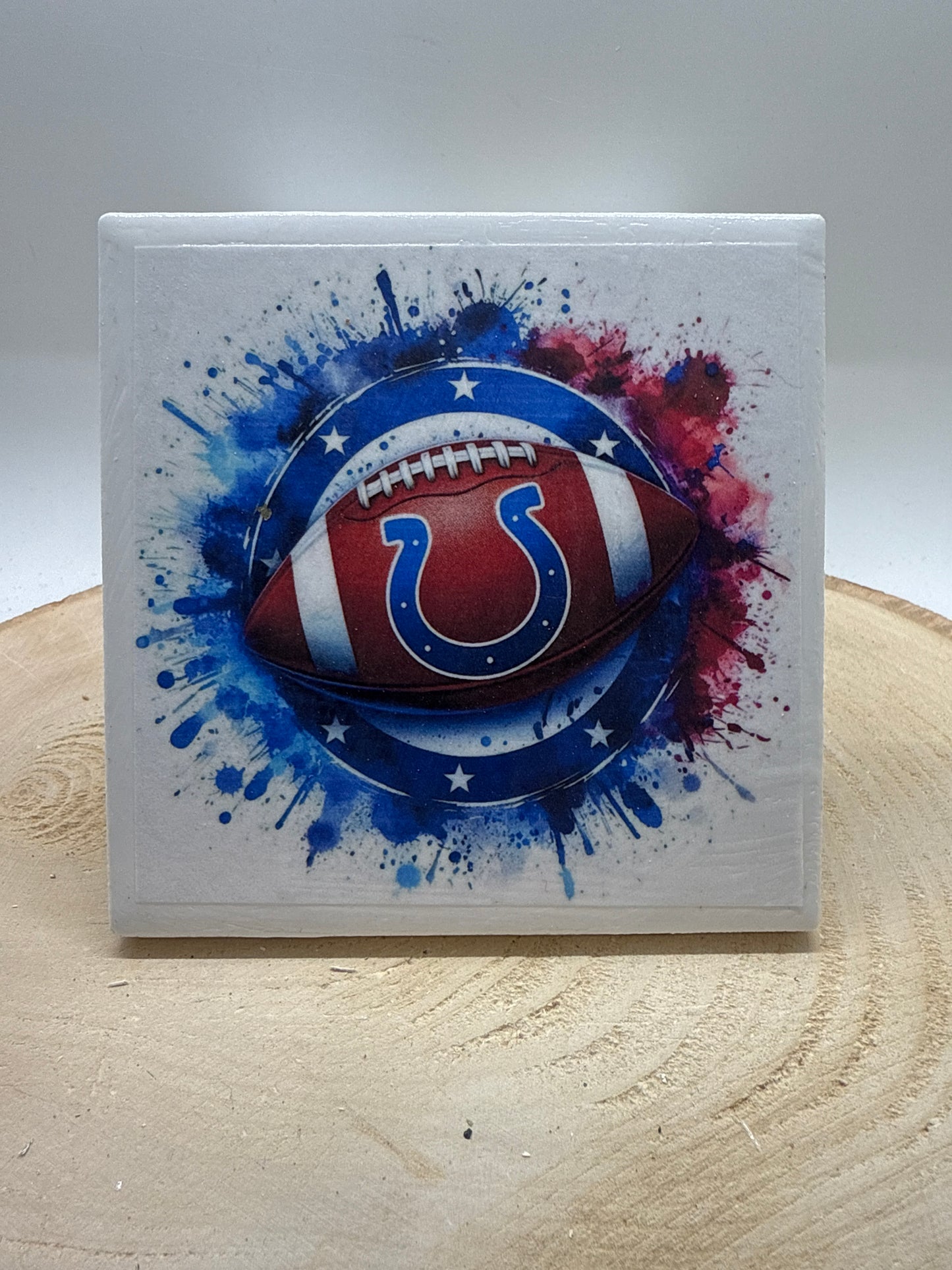 Football Coaster White Ceramic