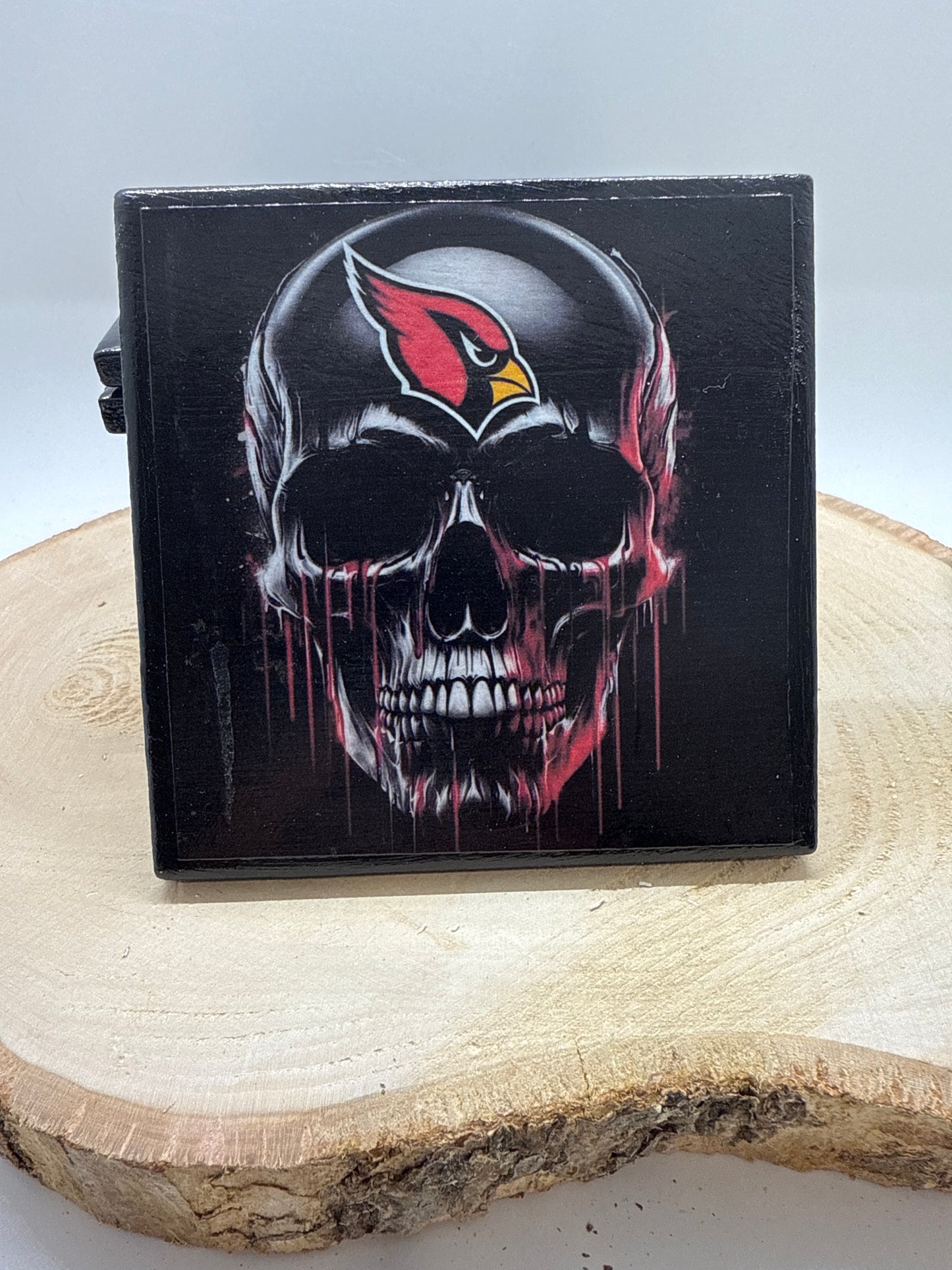 Football Coasters Skull Black Ceramic