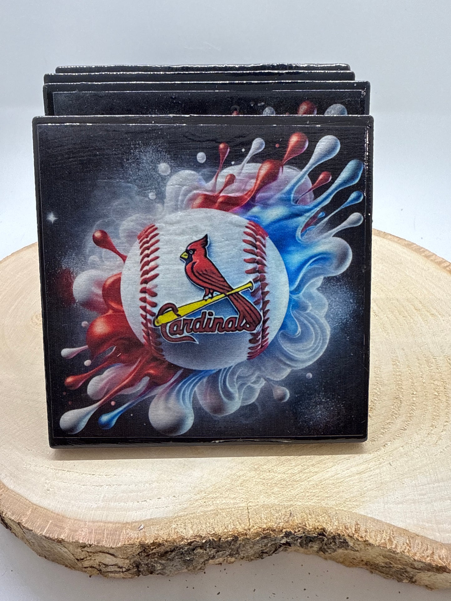 Baseball Coaster Black Ceramic