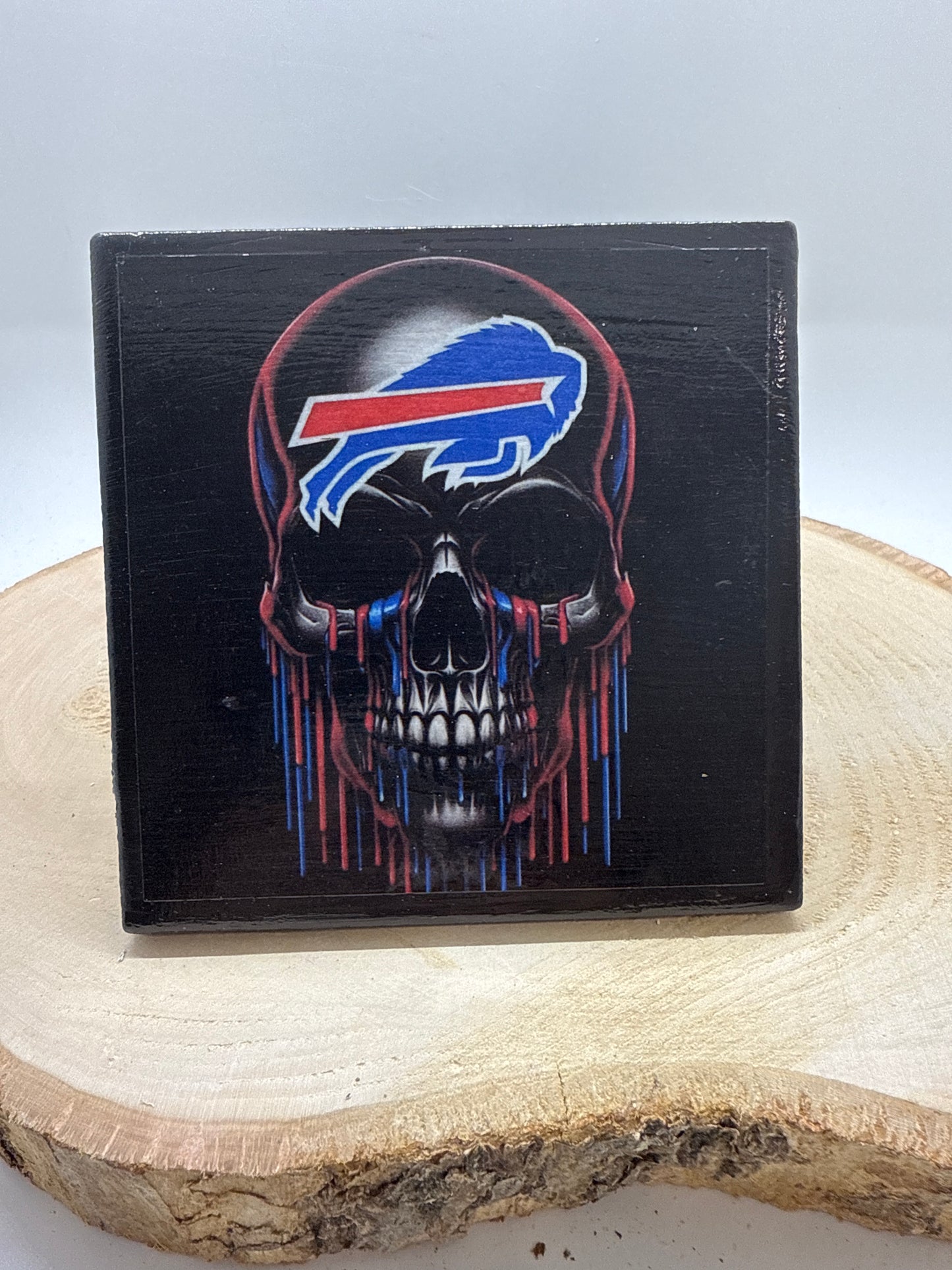 Football Coasters Skull Black Ceramic