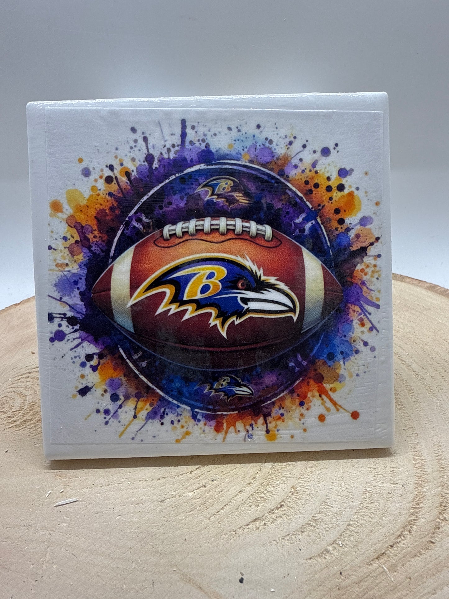 Football Coaster White Ceramic