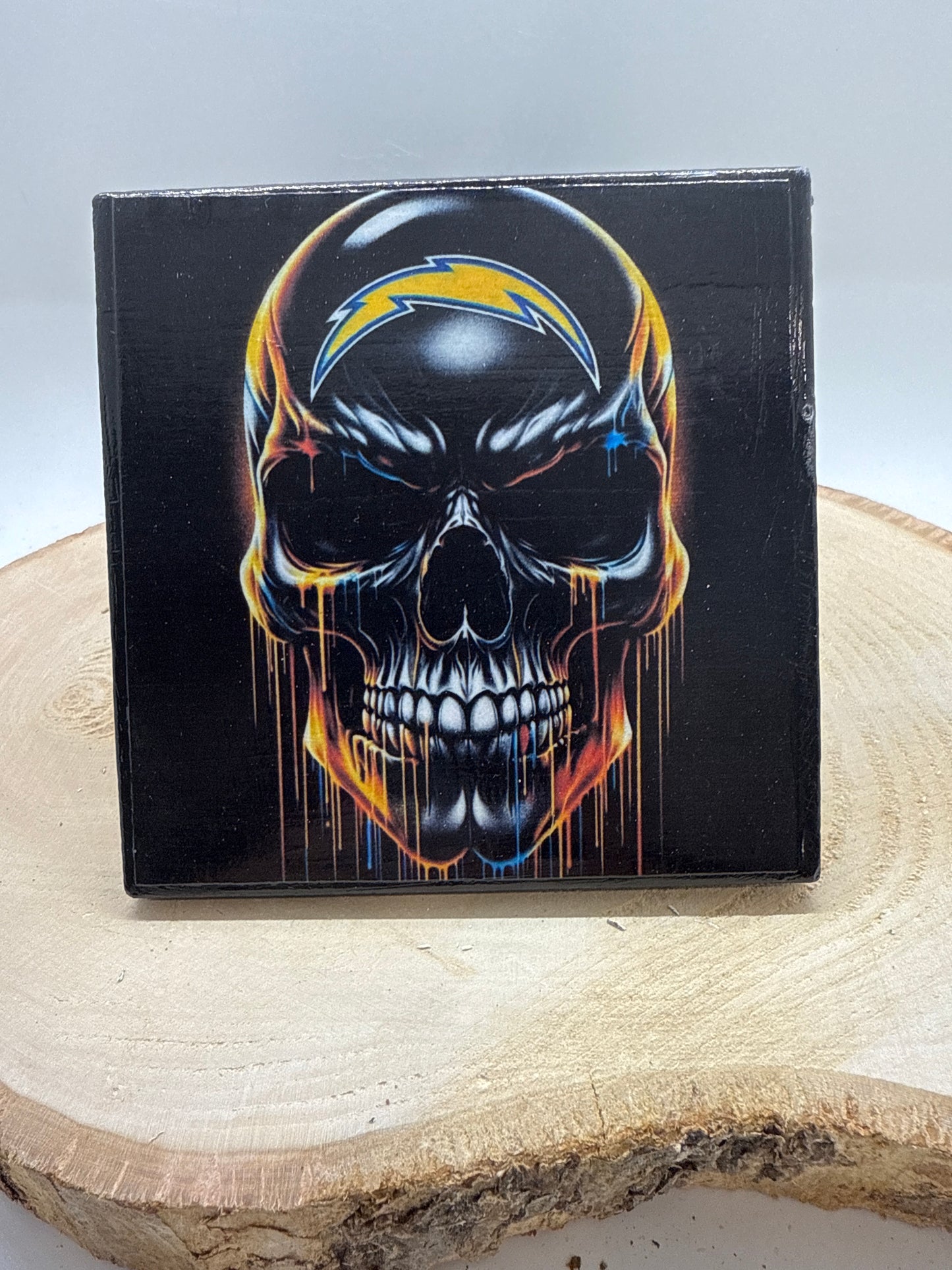 Football Coasters Skull Black Ceramic