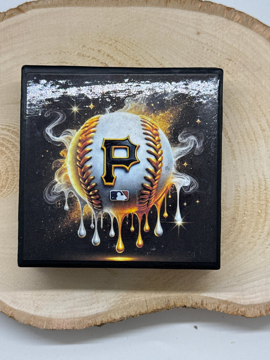 Baseball Coaster Black Ceramic