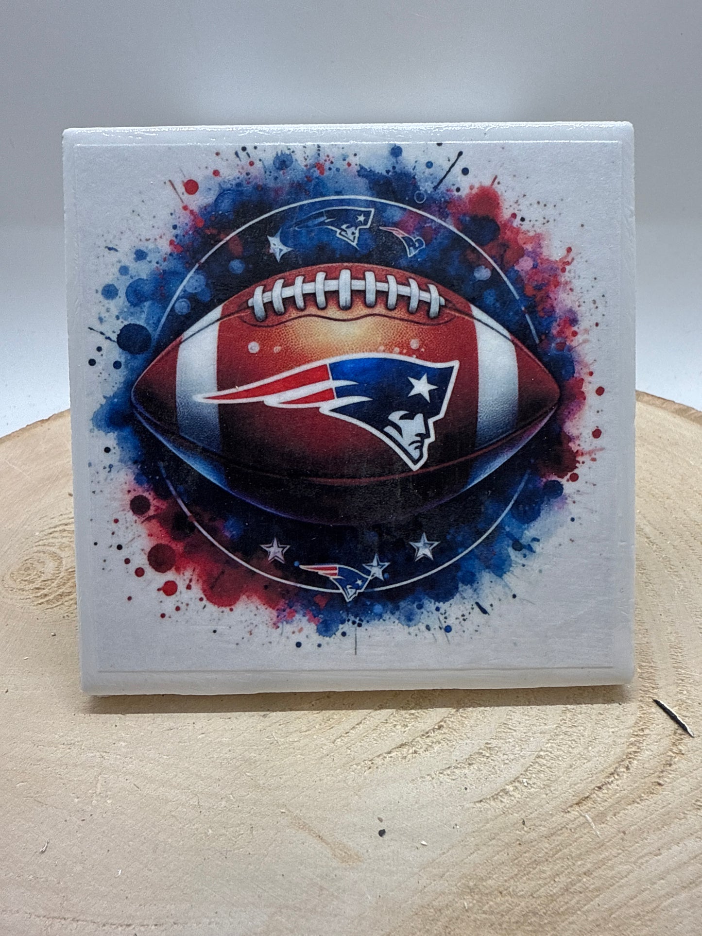 Football Coaster White Ceramic