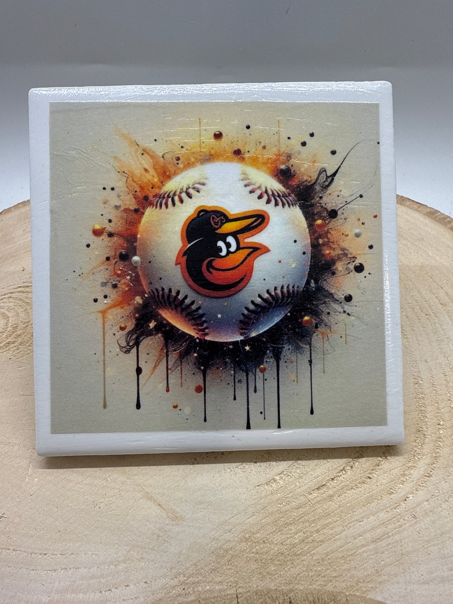 Baseball Coaster White Ceramic