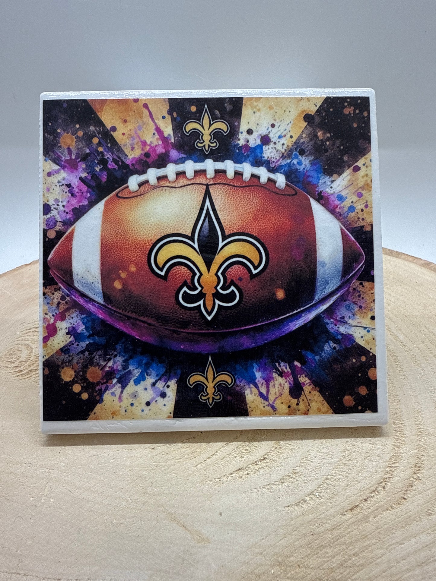 Football Coaster White Ceramic