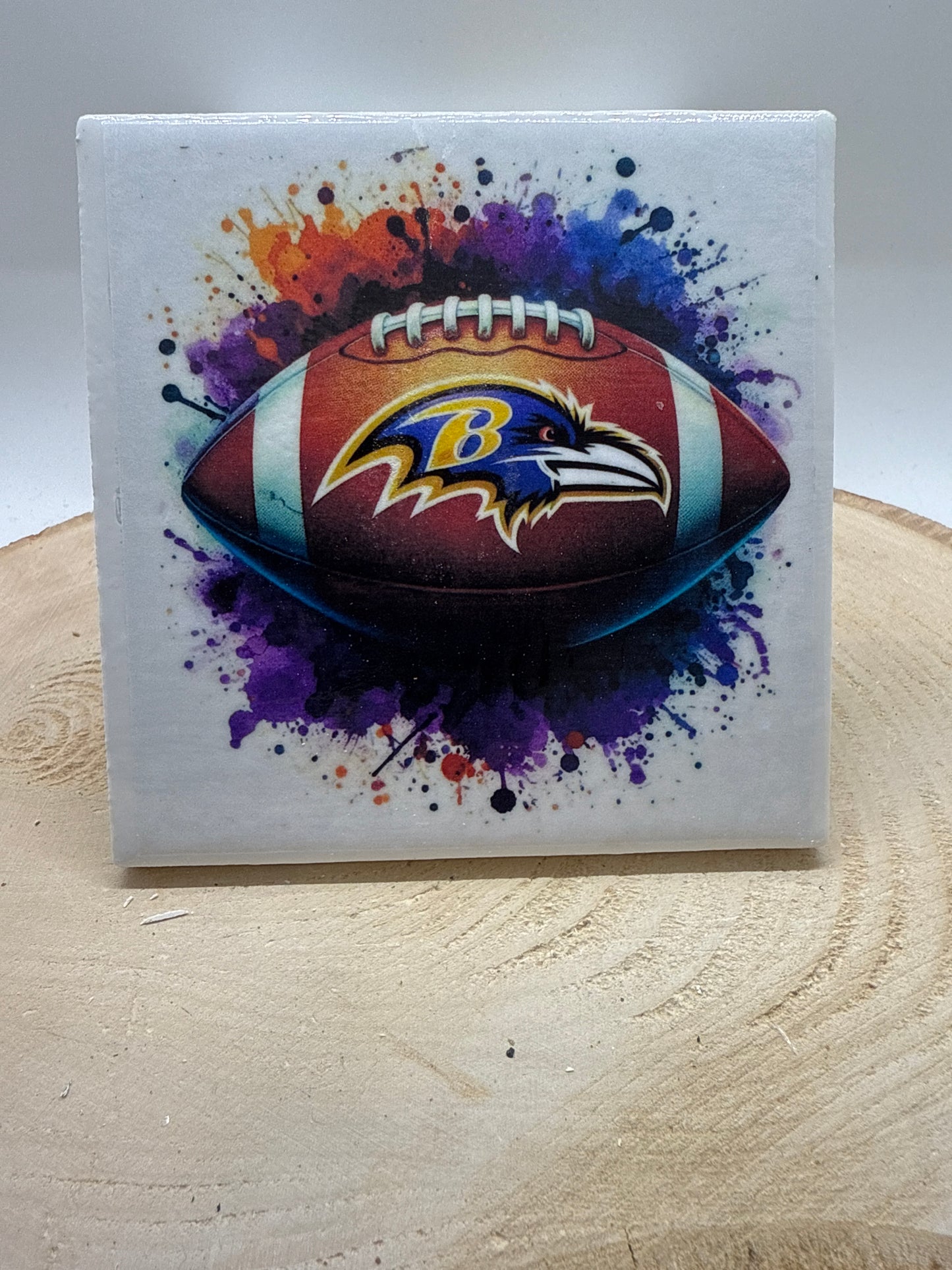 Football Coaster White Ceramic