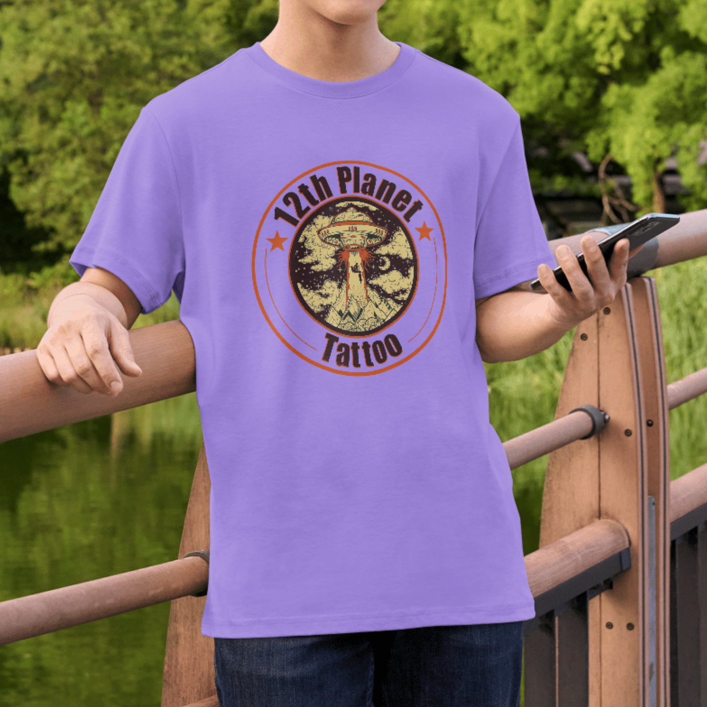 12Th Planet Tattoo Tshirt - Orange Logo