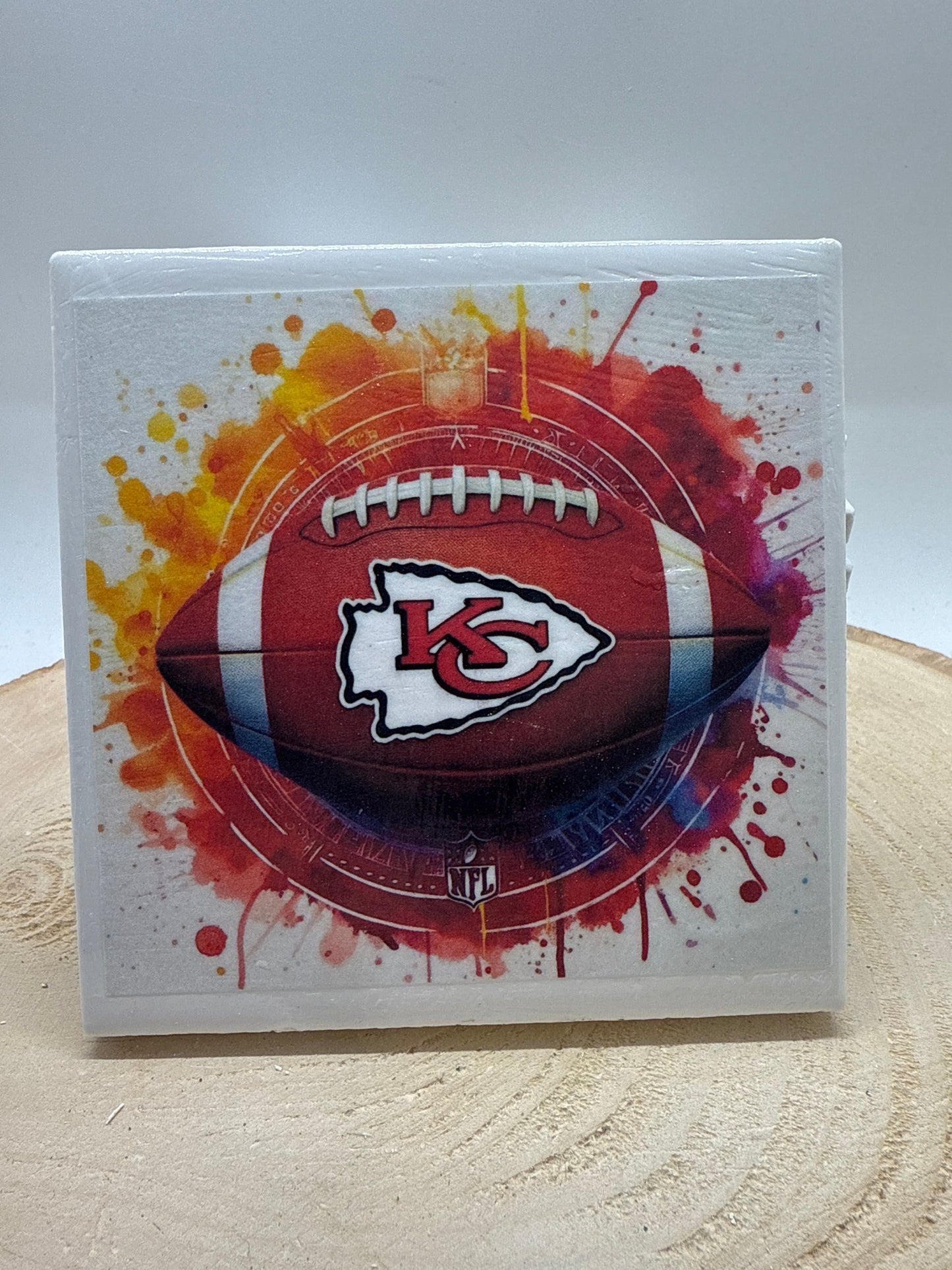 Football Coaster White Ceramic