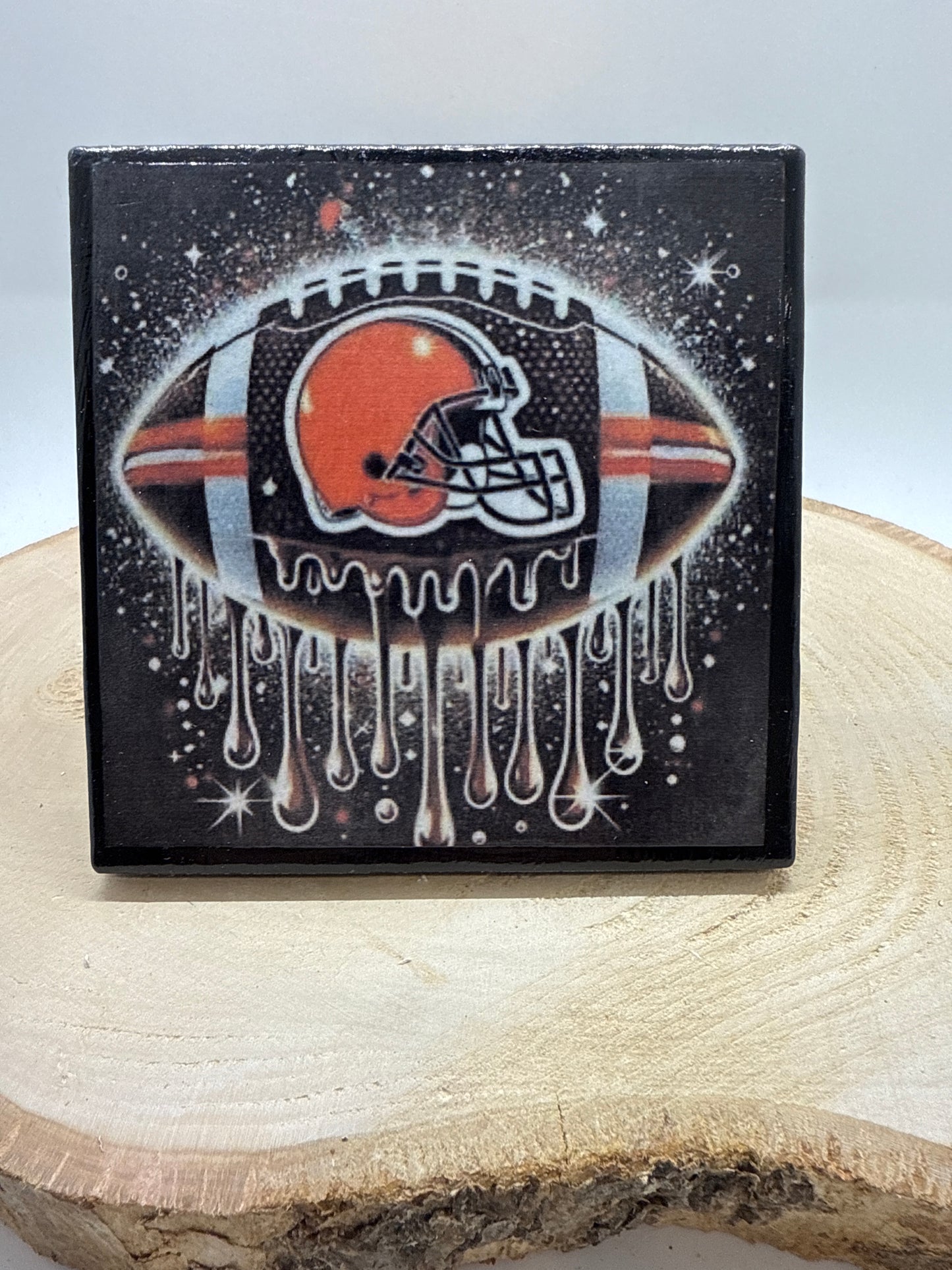 Football Coasters Black Ceramic