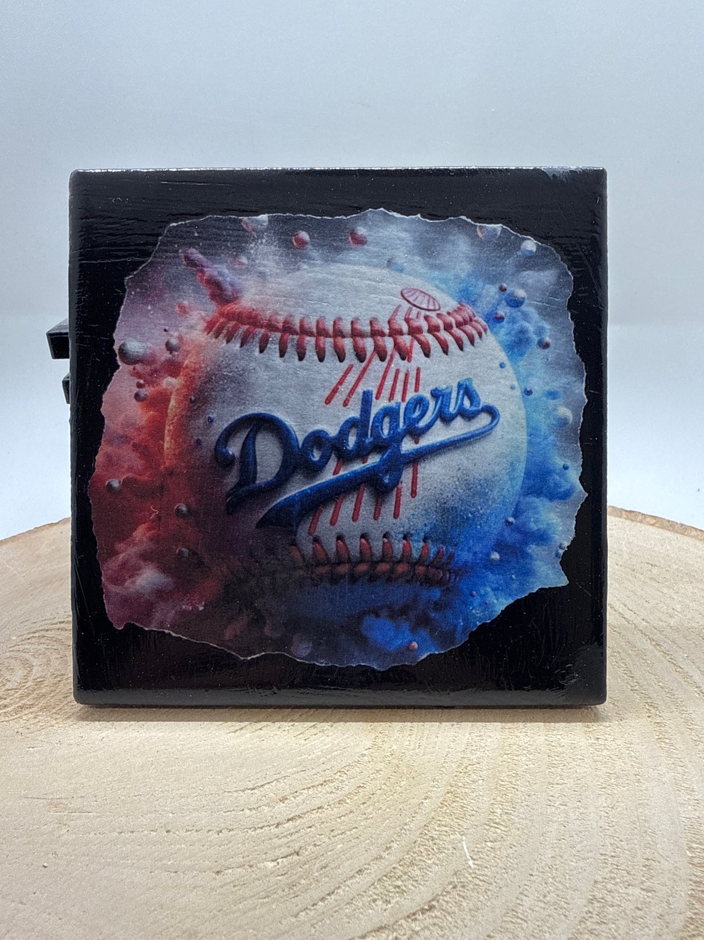 Baseball Coaster Black Ceramic