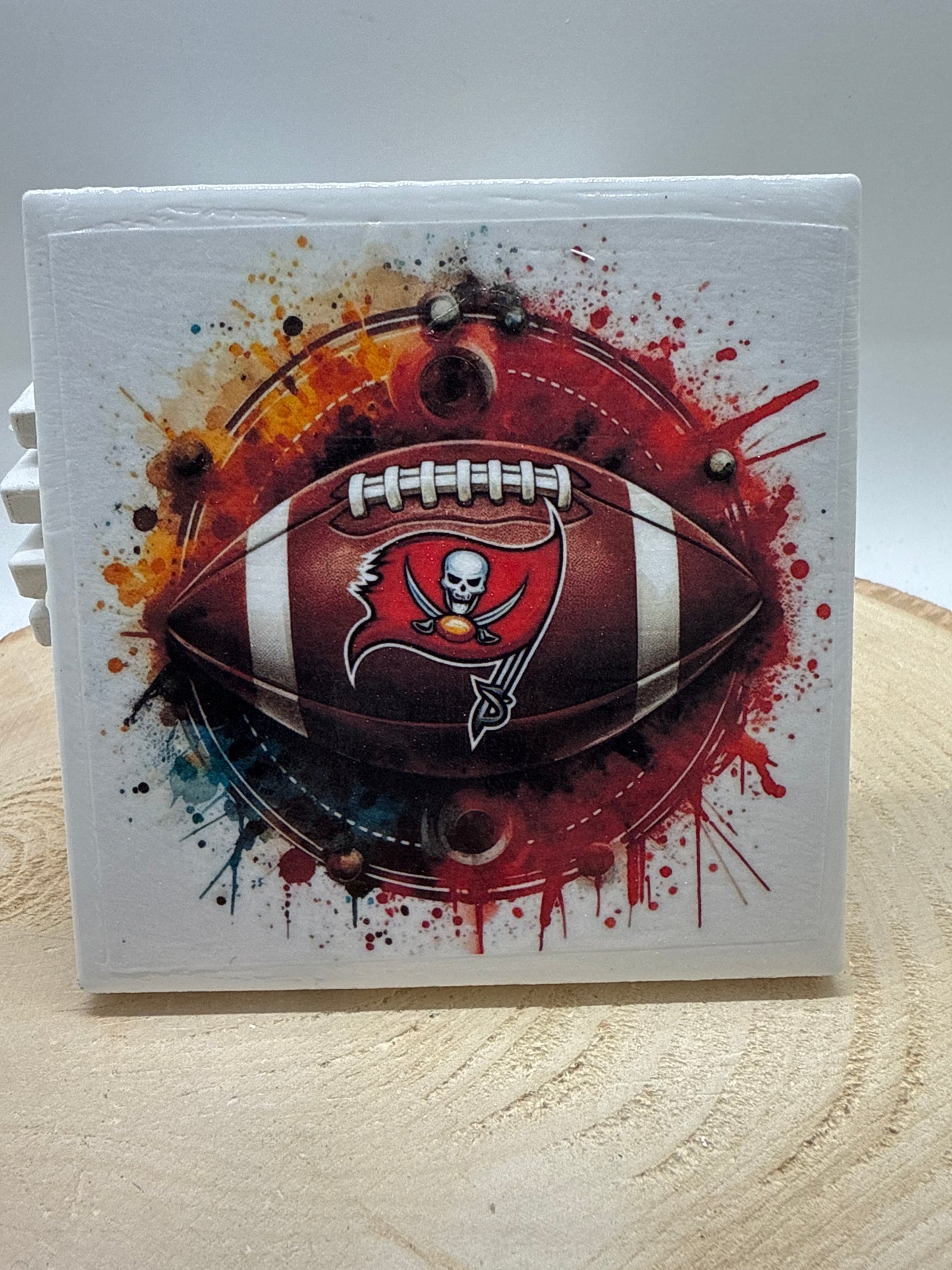 Football Coaster White Ceramic