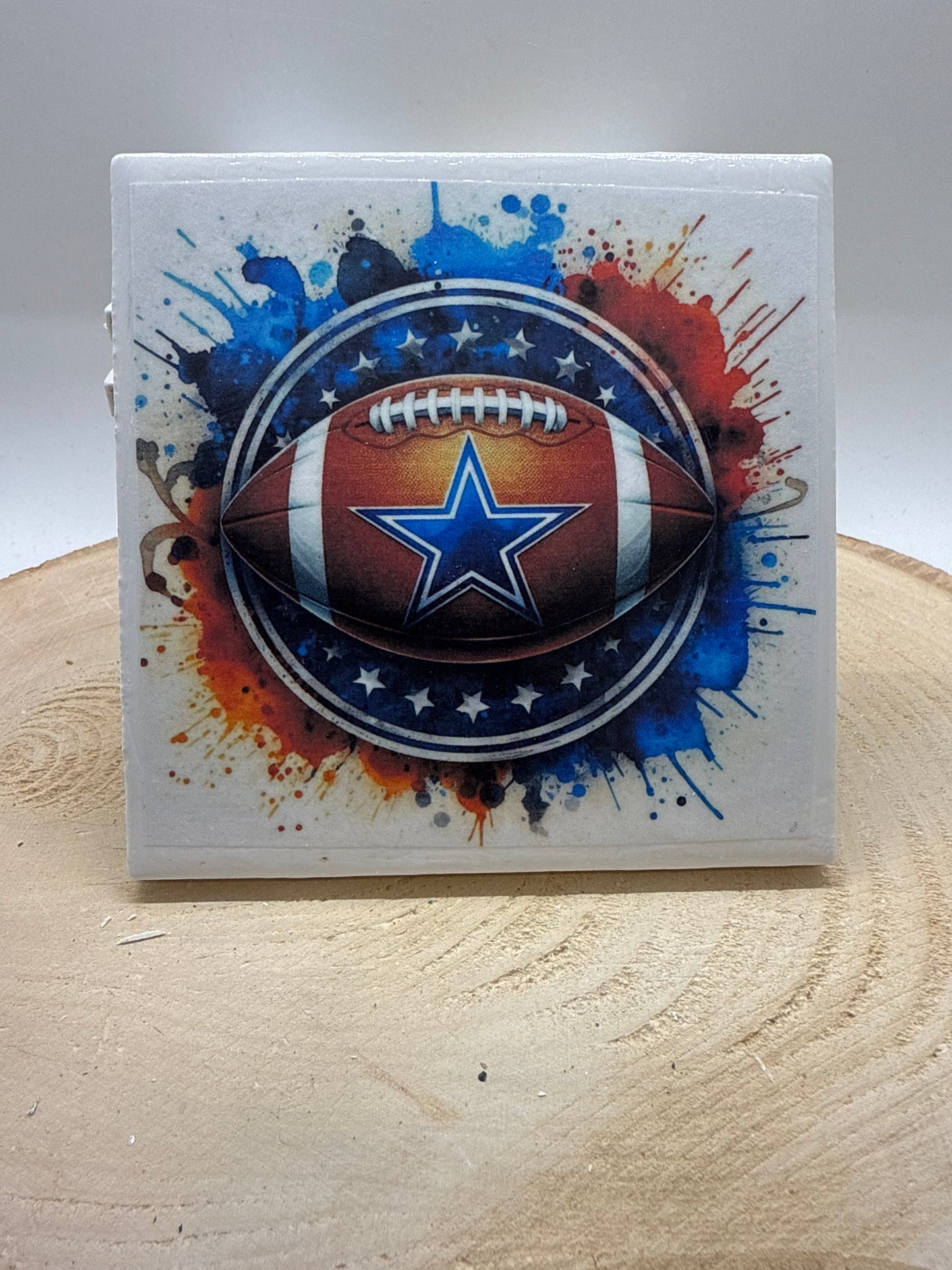 Football Coaster White Ceramic