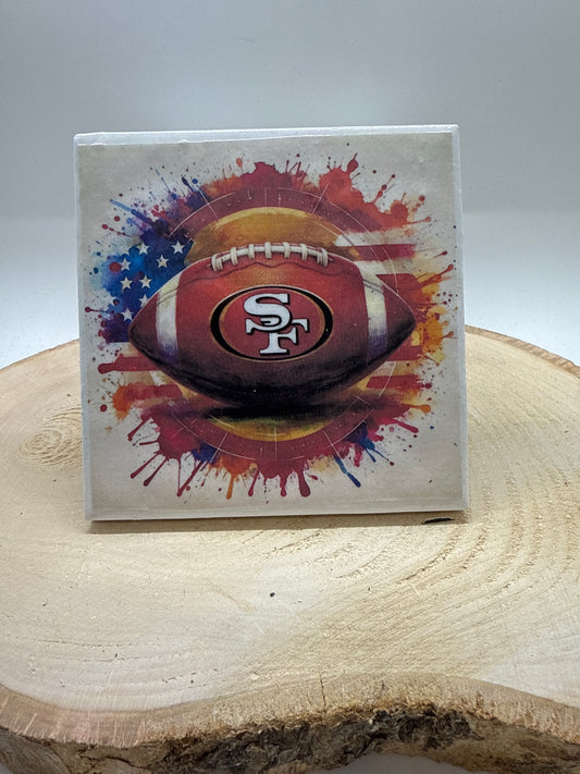 Football Coaster White Ceramic