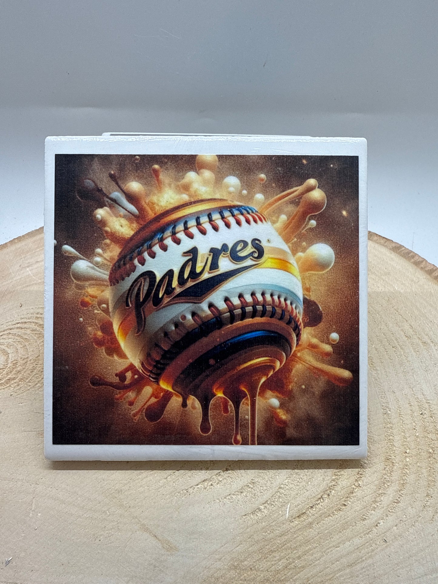 Baseball Coaster White Ceramic