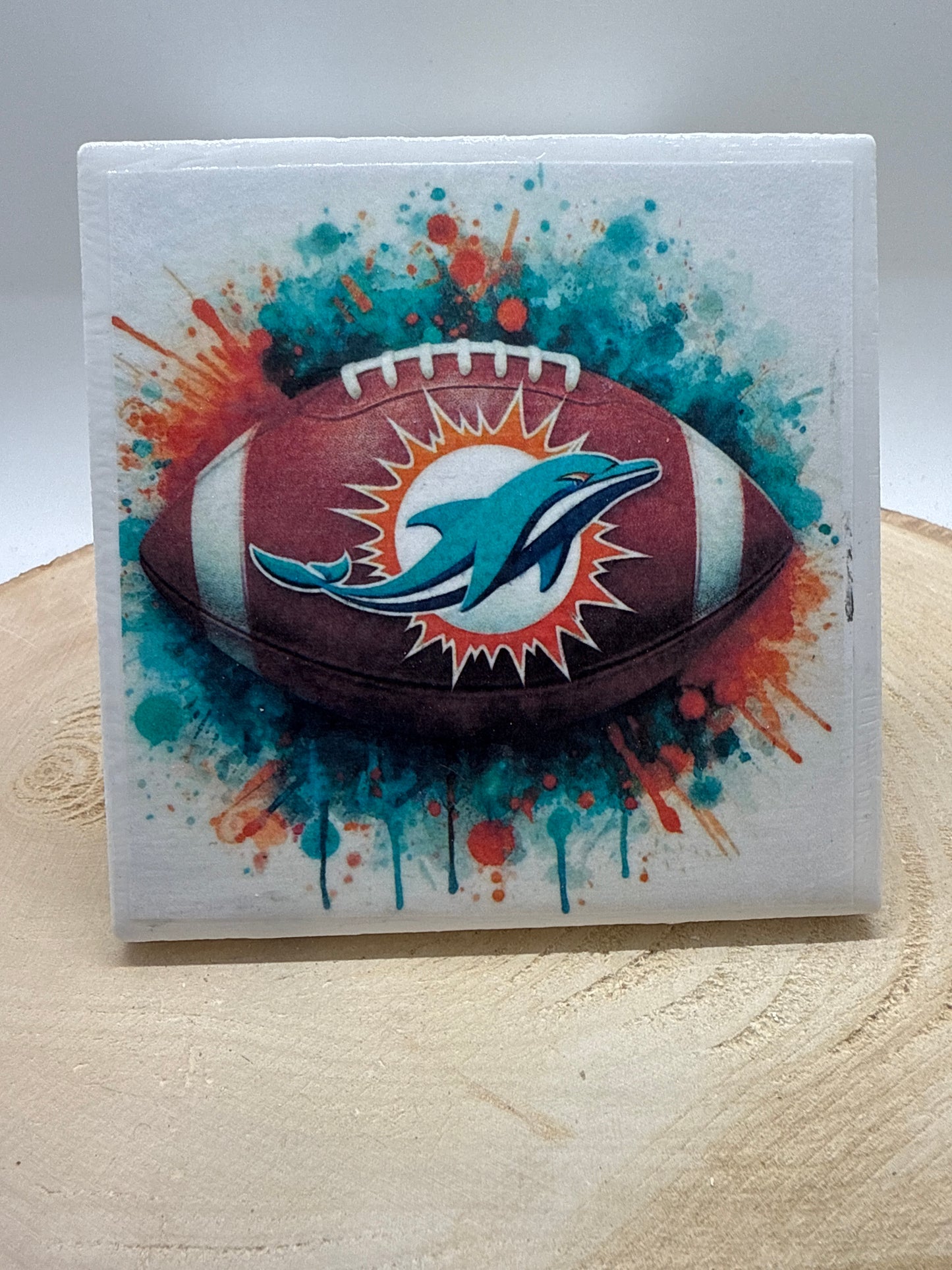 Football Coaster White Ceramic