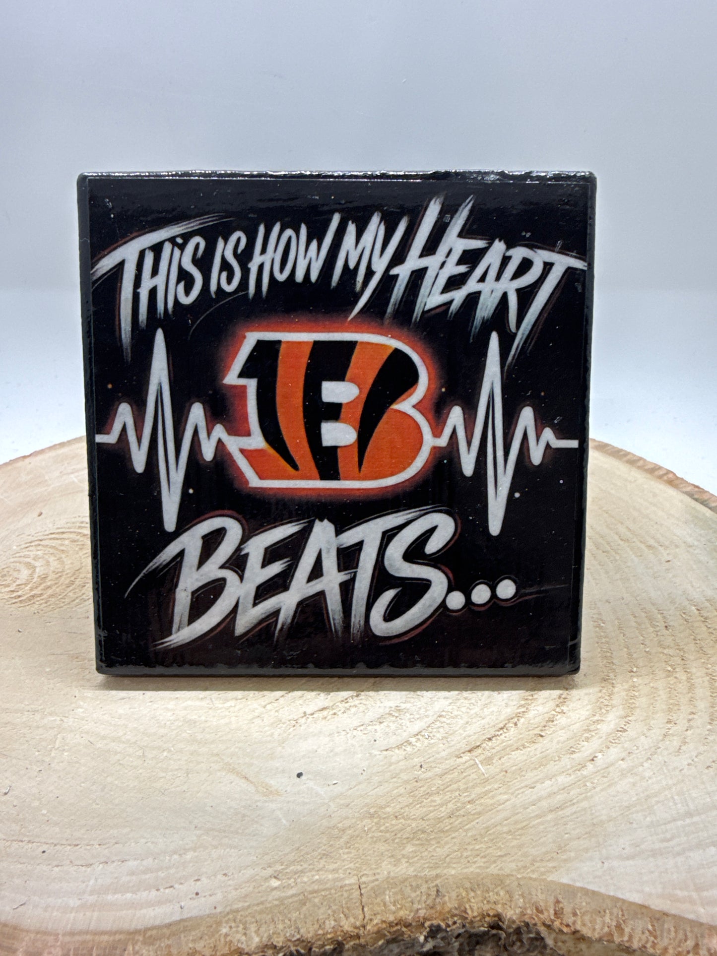 Football Coasters Heartbeat Black Ceramic