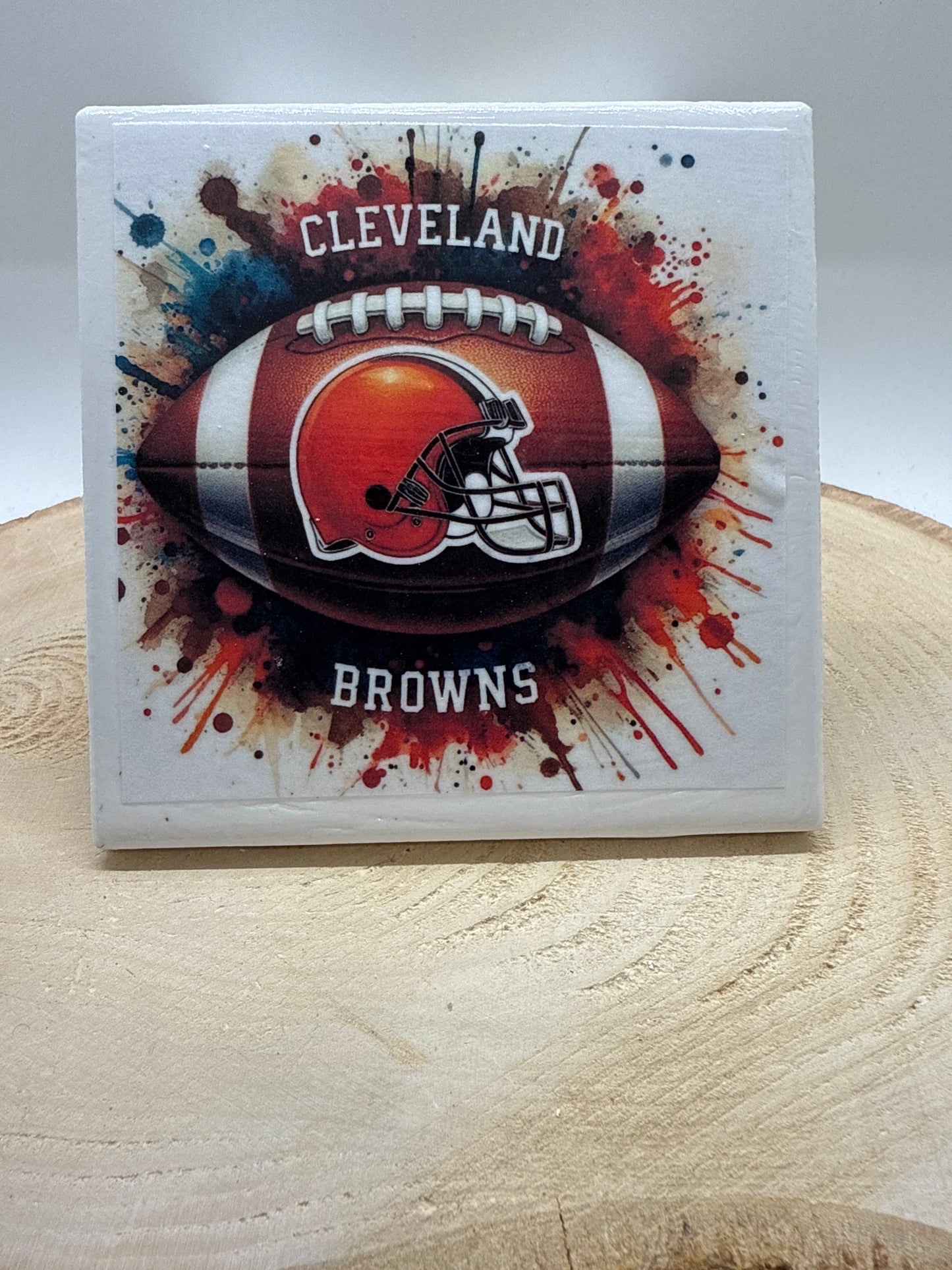 Football Coaster White Ceramic