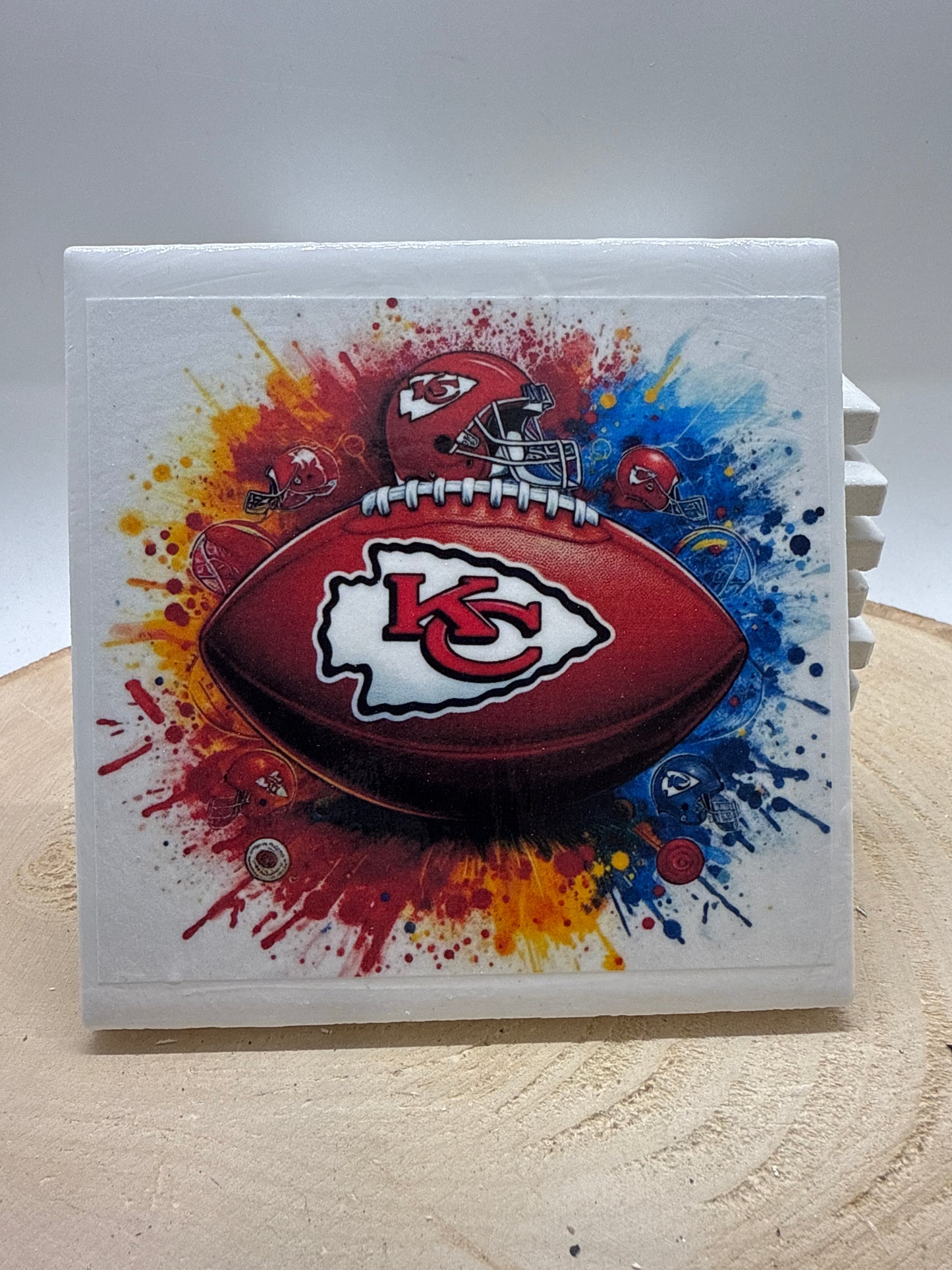 Football Coaster White Ceramic