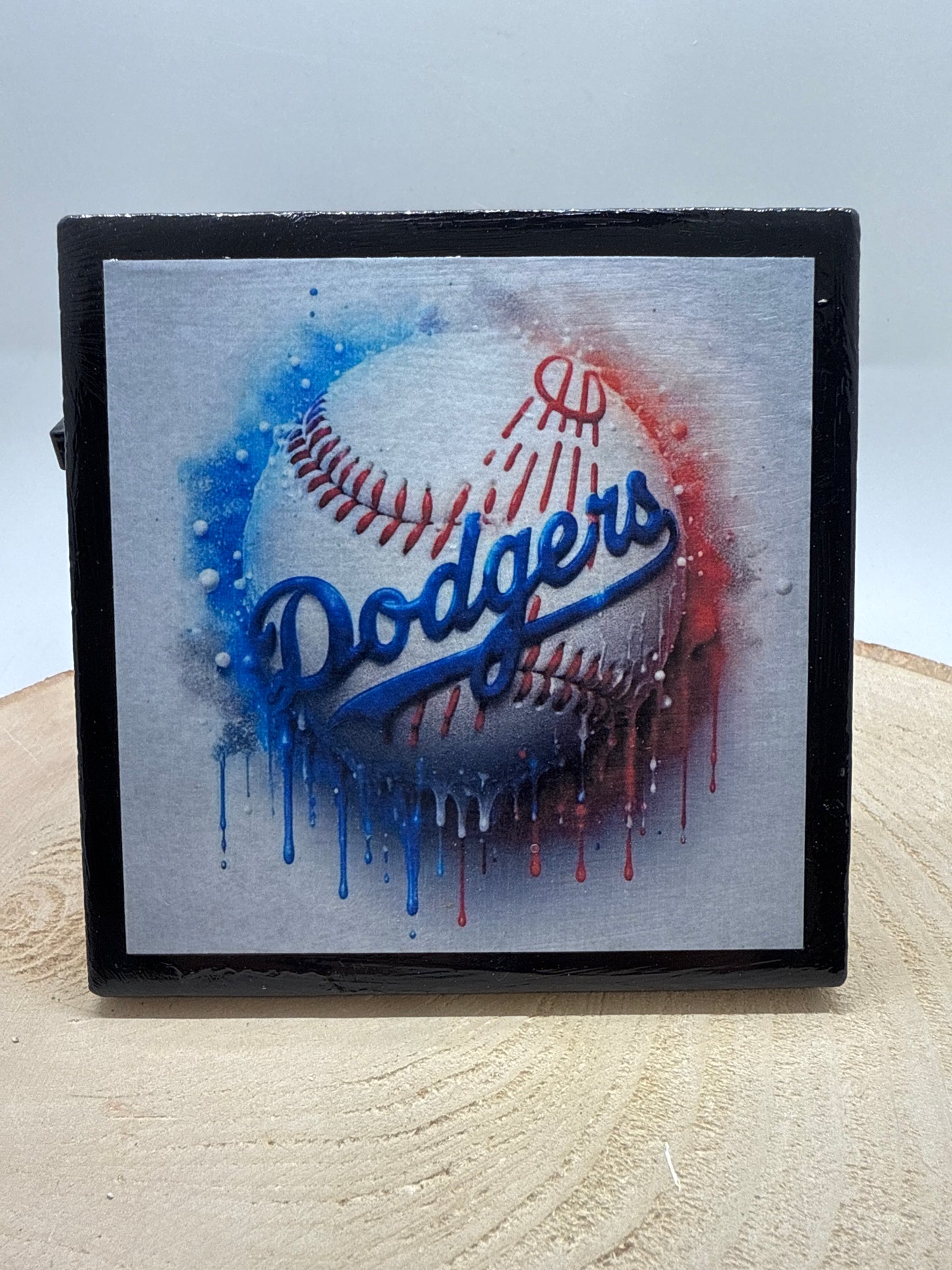 Baseball Coaster Black Ceramic