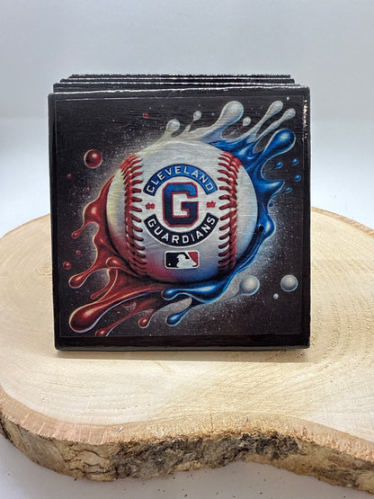 Baseball Coaster Black Ceramic