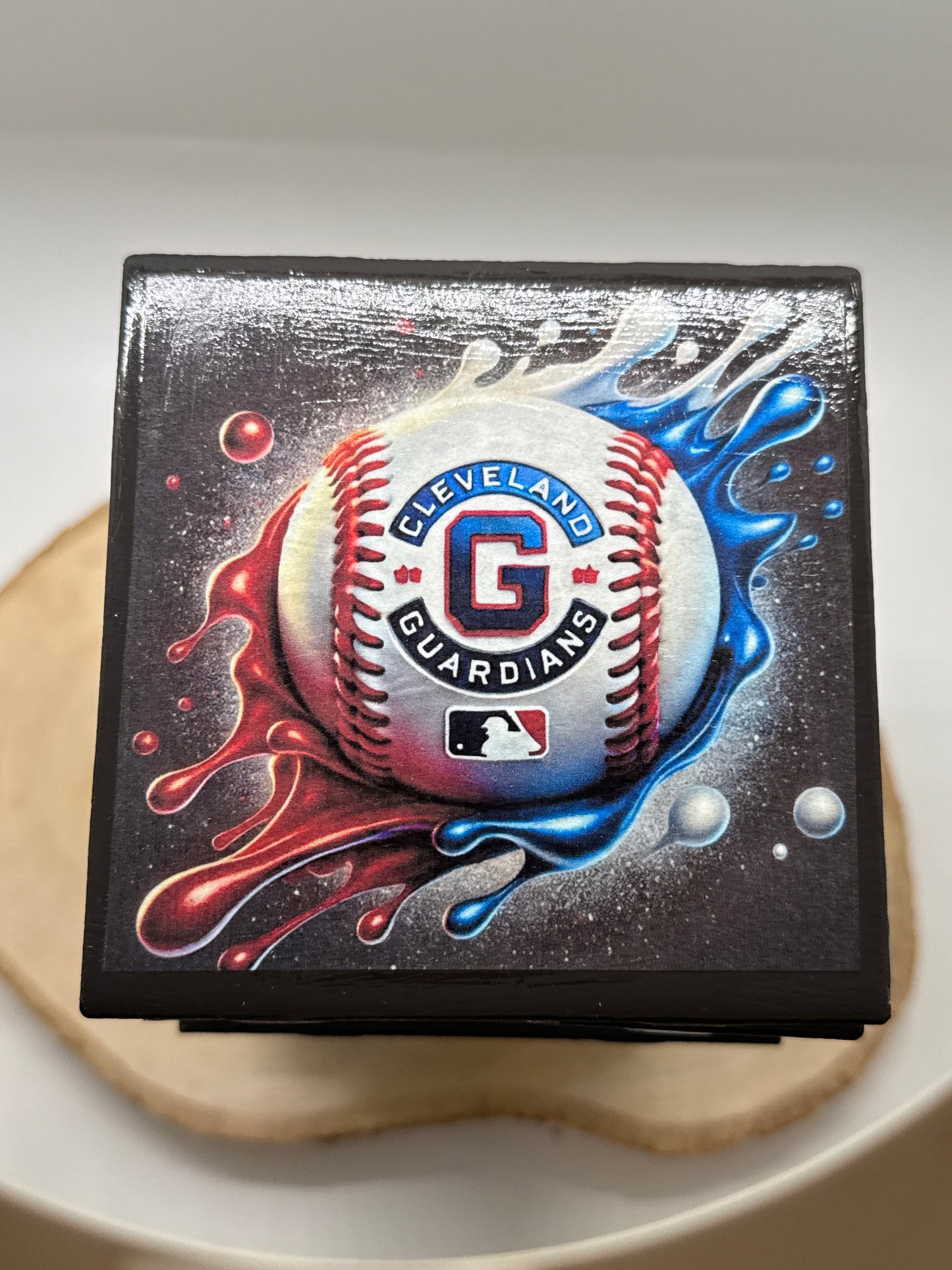 Baseball Coaster Black Ceramic