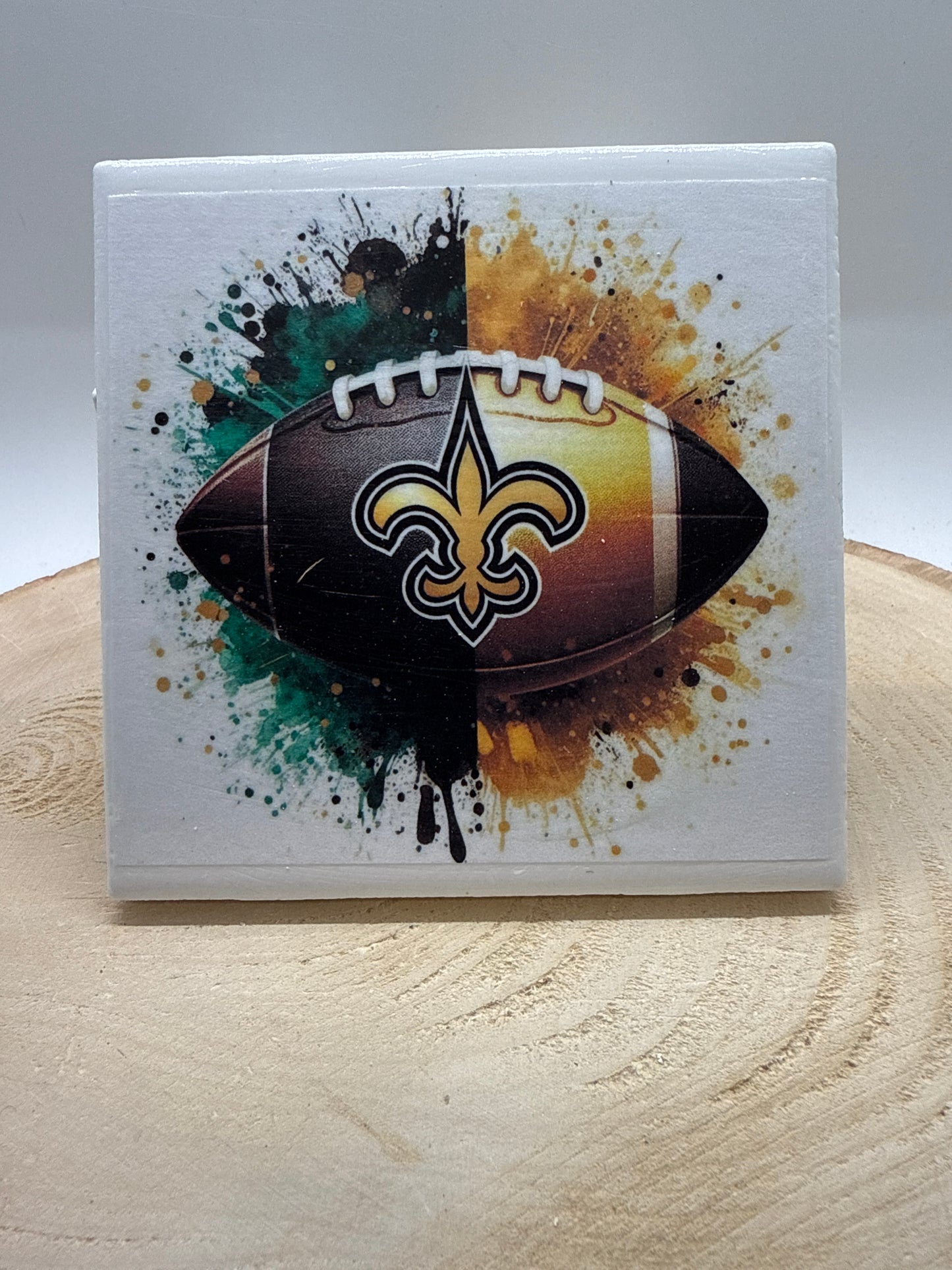 Football Coaster White Ceramic