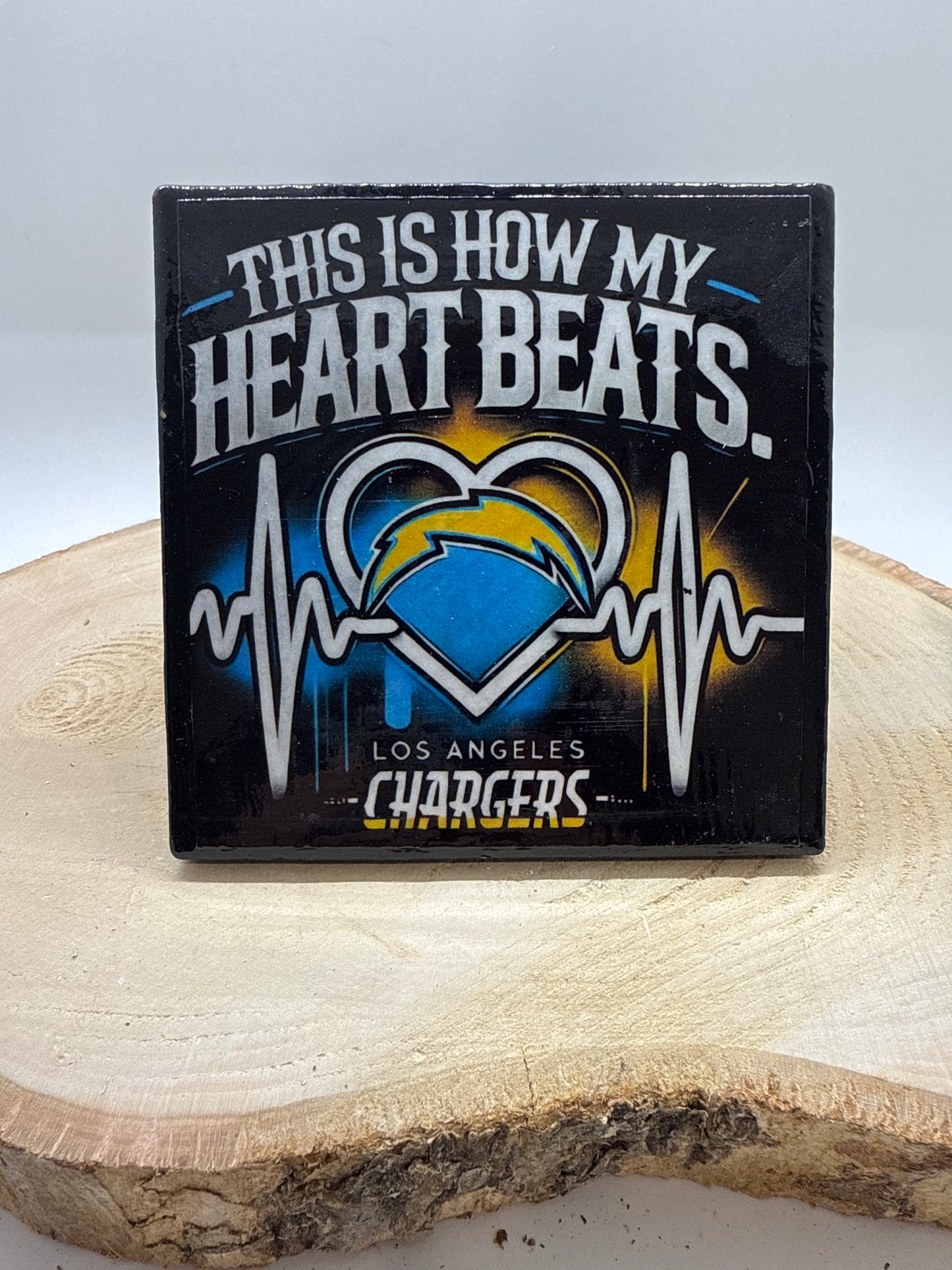 Football Coasters Heartbeat Black Ceramic