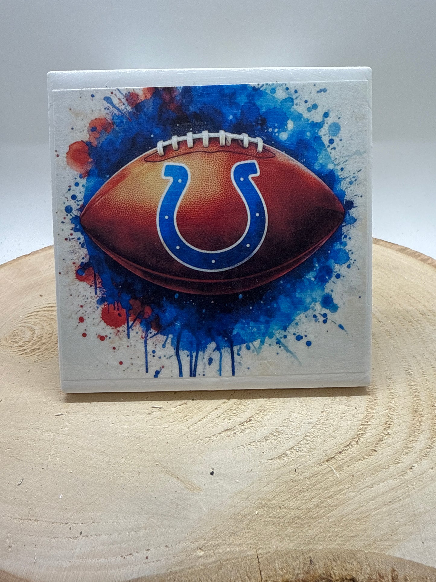 Football Coaster White Ceramic