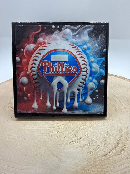 Baseball Coaster Black Ceramic