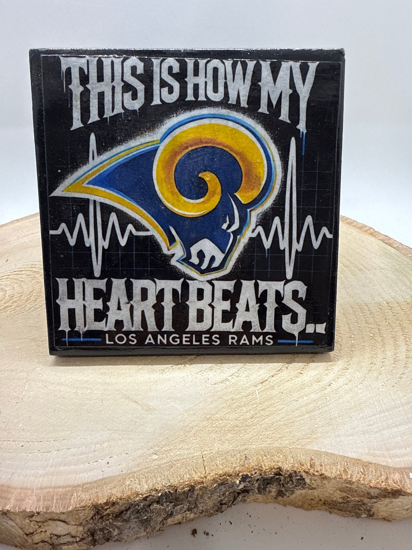 Football Coasters Heartbeat Black Ceramic