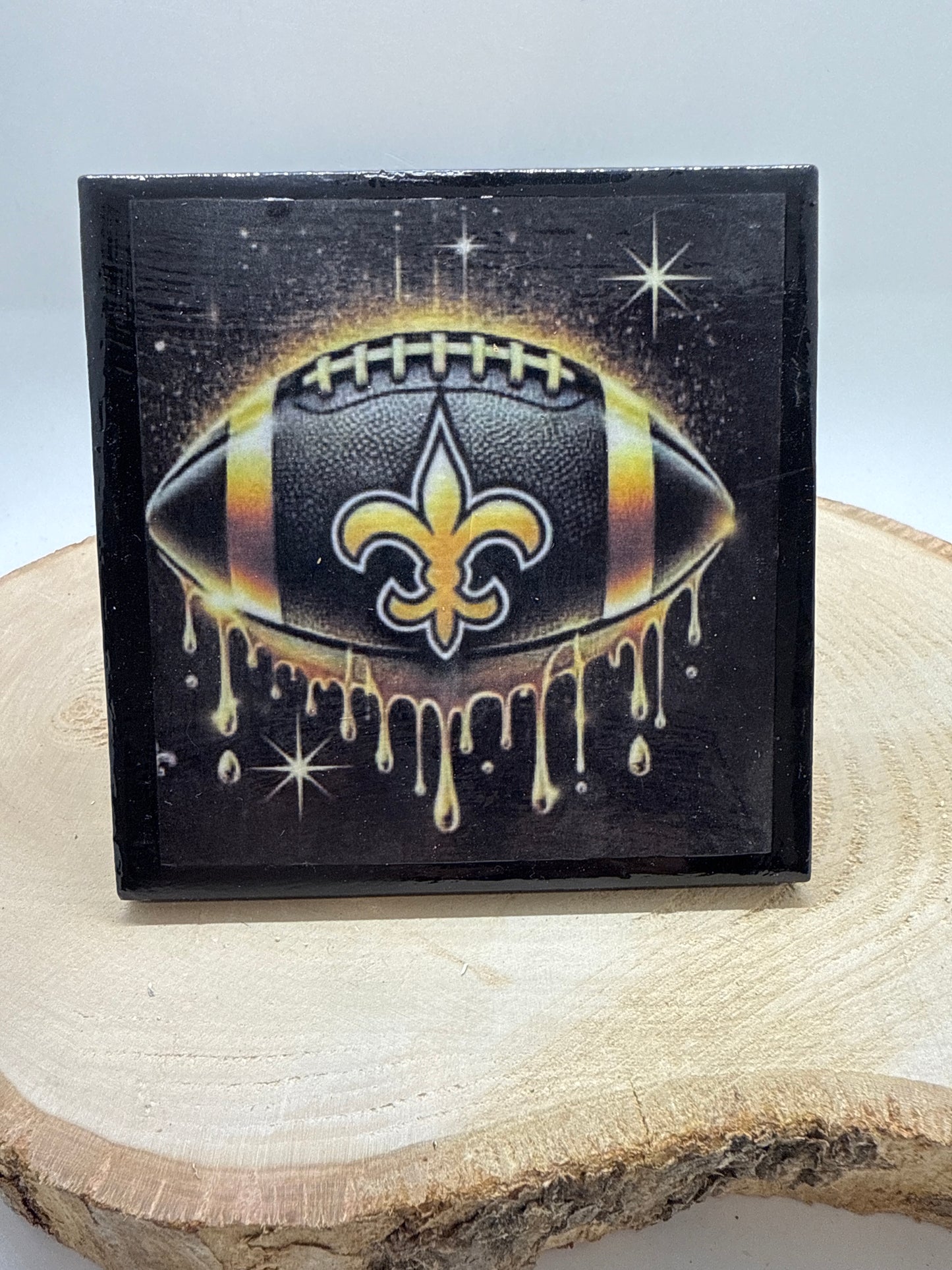 Football Coasters Black Ceramic