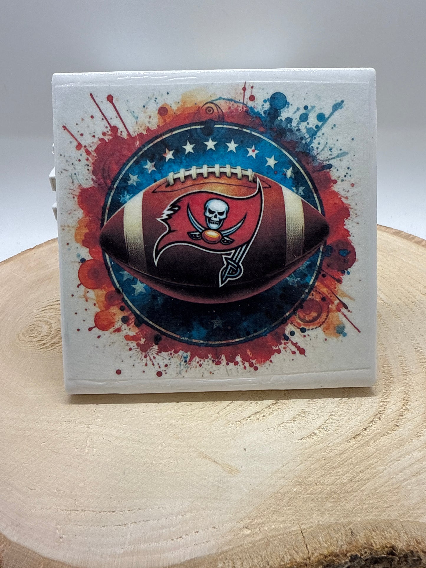 Football Coaster White Ceramic