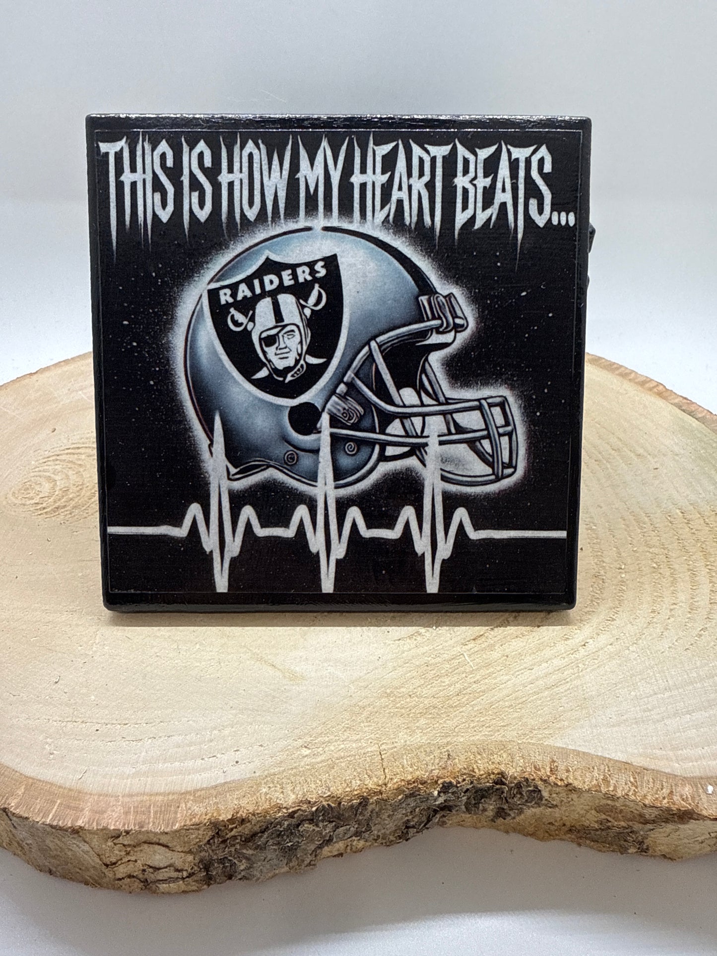 Football Coasters Heartbeat Black Ceramic