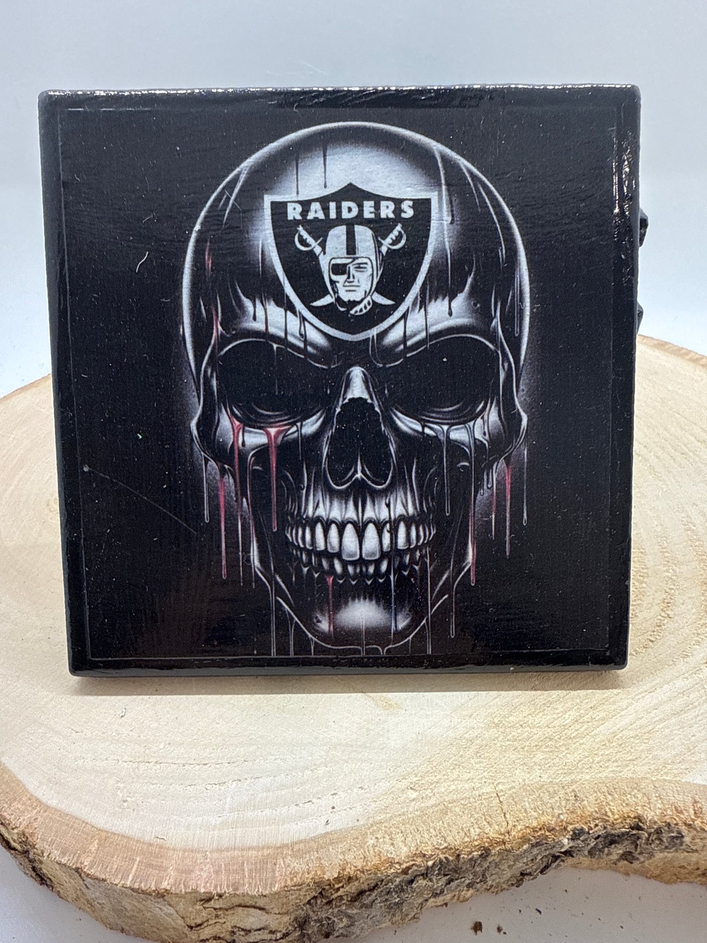 Football Coasters Skull Black Ceramic