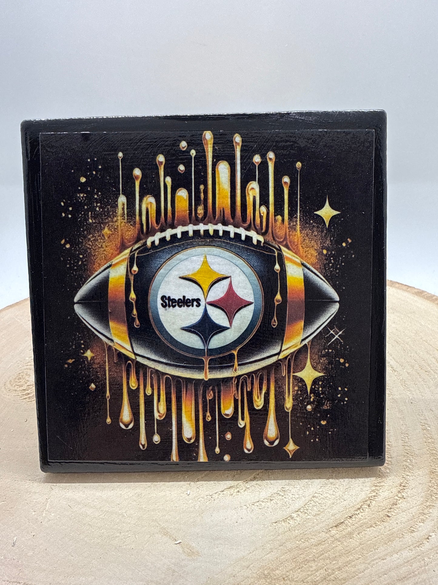 Football Coasters Black Ceramic