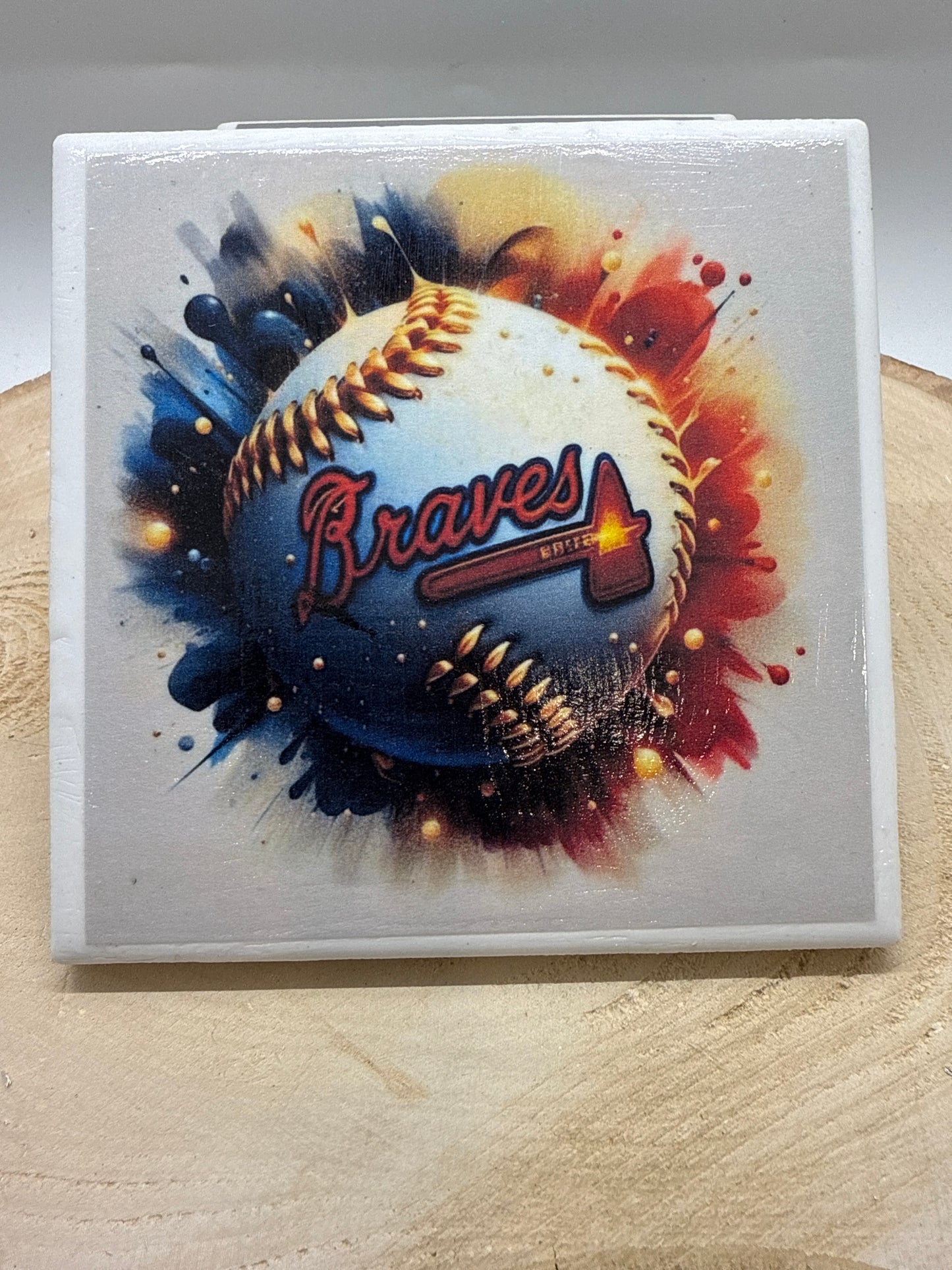 Baseball Coaster White Ceramic