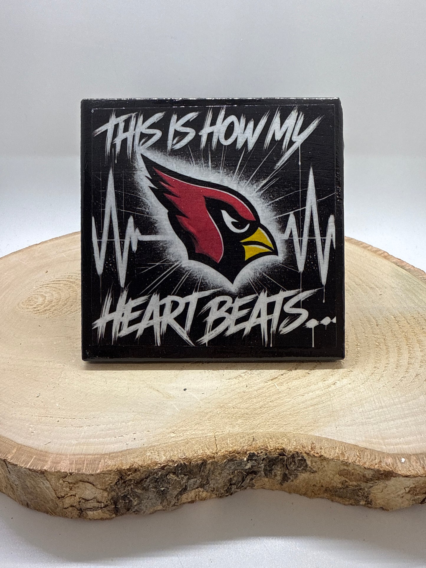 Football Coasters Heartbeat Black Ceramic