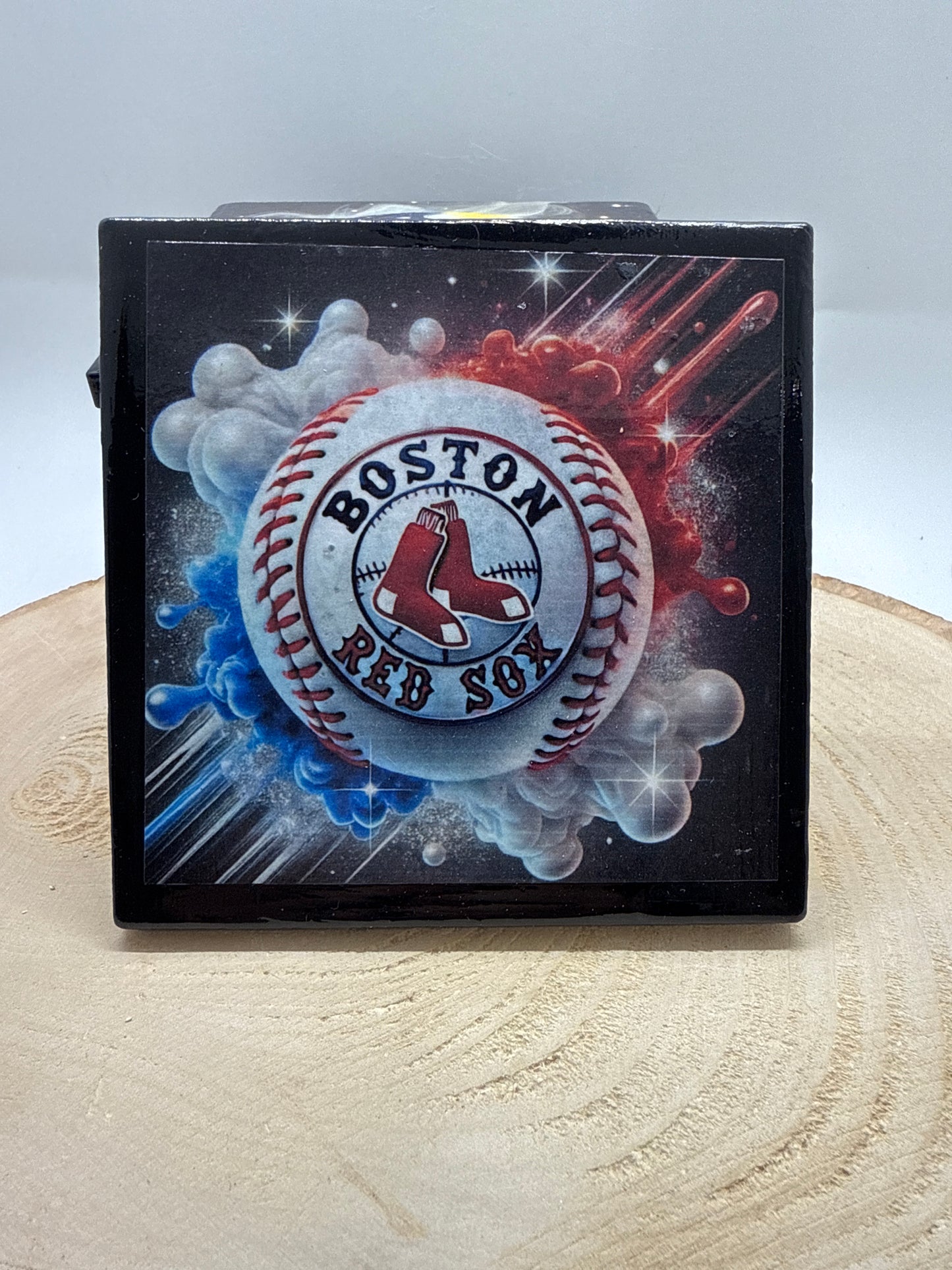 Baseball Coaster Black Ceramic