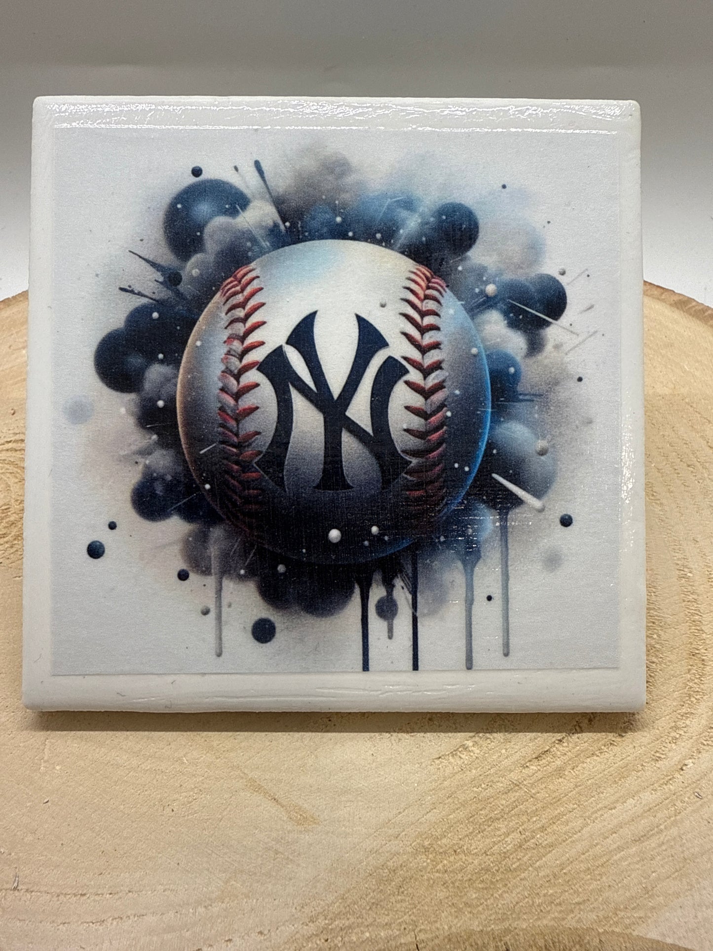 Baseball Coaster White Ceramic